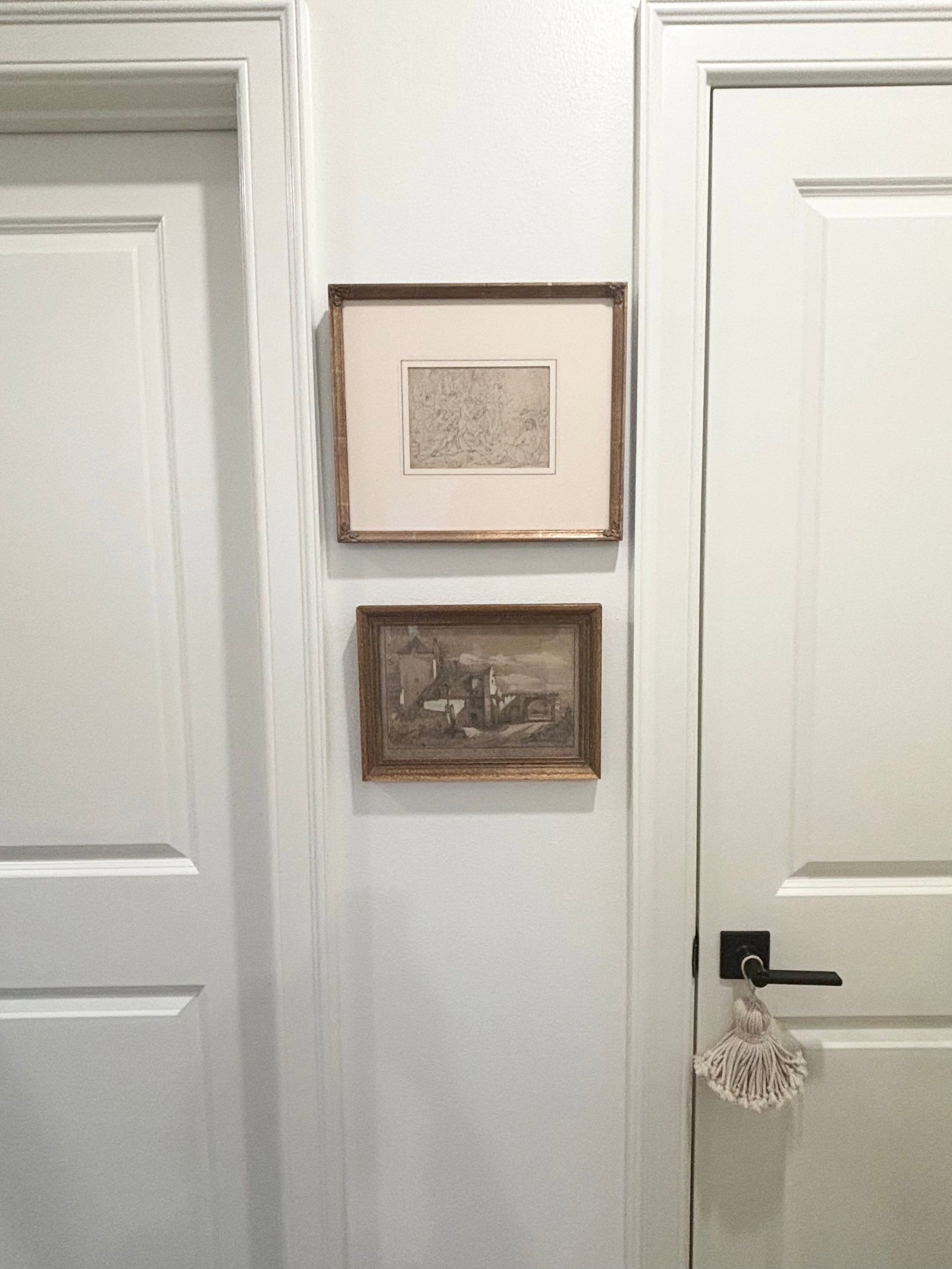 19th Century European Sepia Wash Architectural Landscape Drawing in Pencil & Chalk, Framed - 3