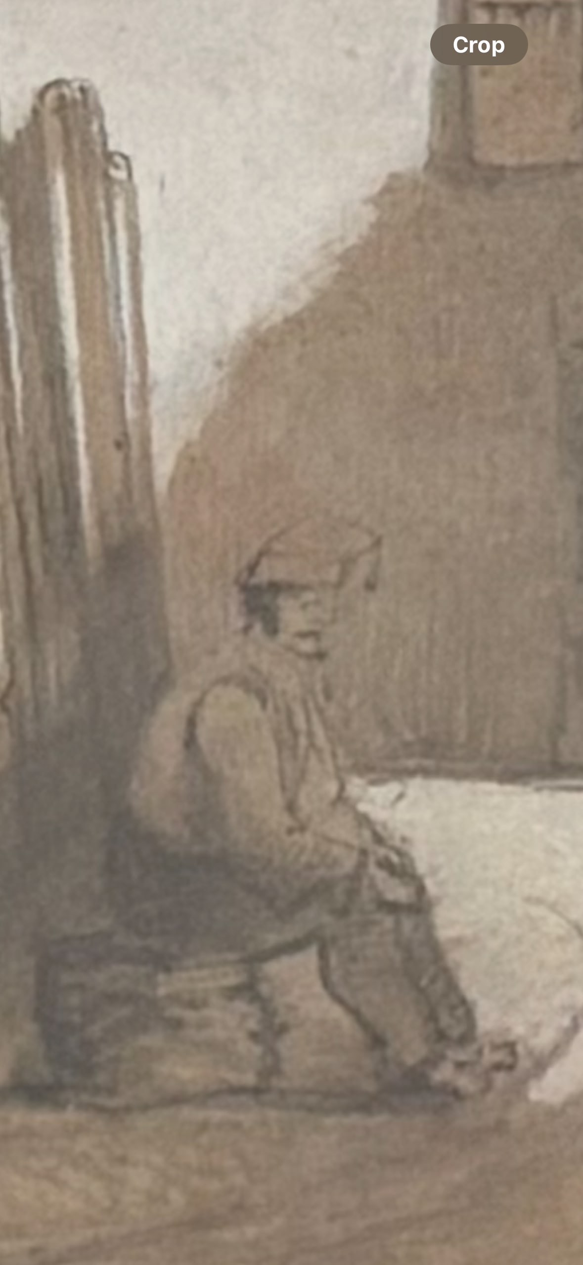 19th Century European Sepia Wash Architectural Landscape Drawing in Pencil & Chalk, Framed - 7