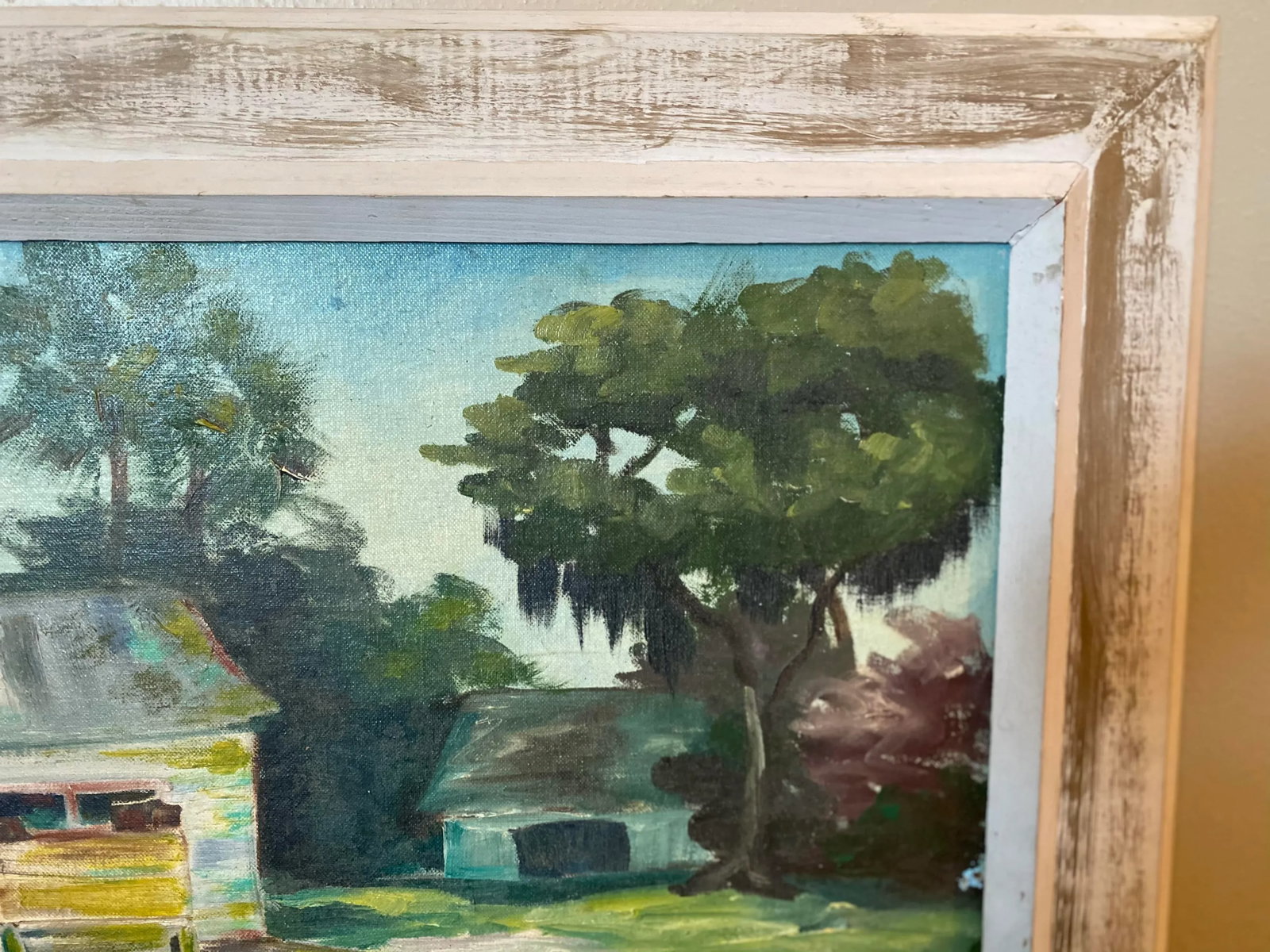 Early 20th Century Florida Landscape Dock Scene Oil Painting, Framed - 8