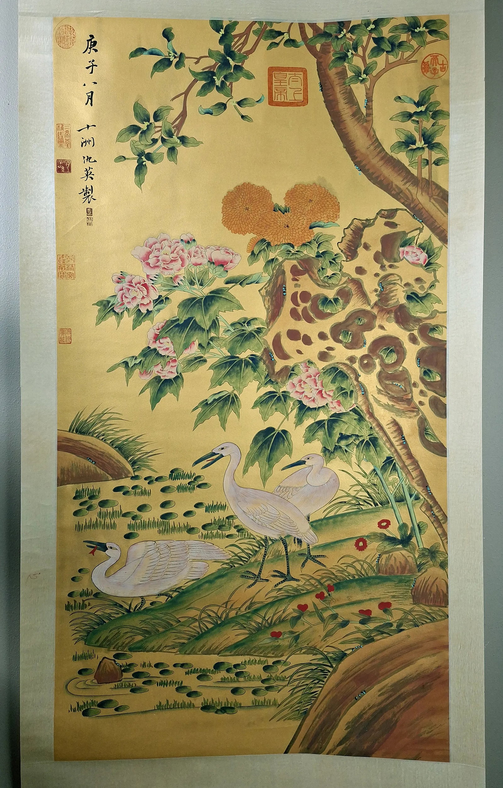Chinese Huaniao Scroll - 2