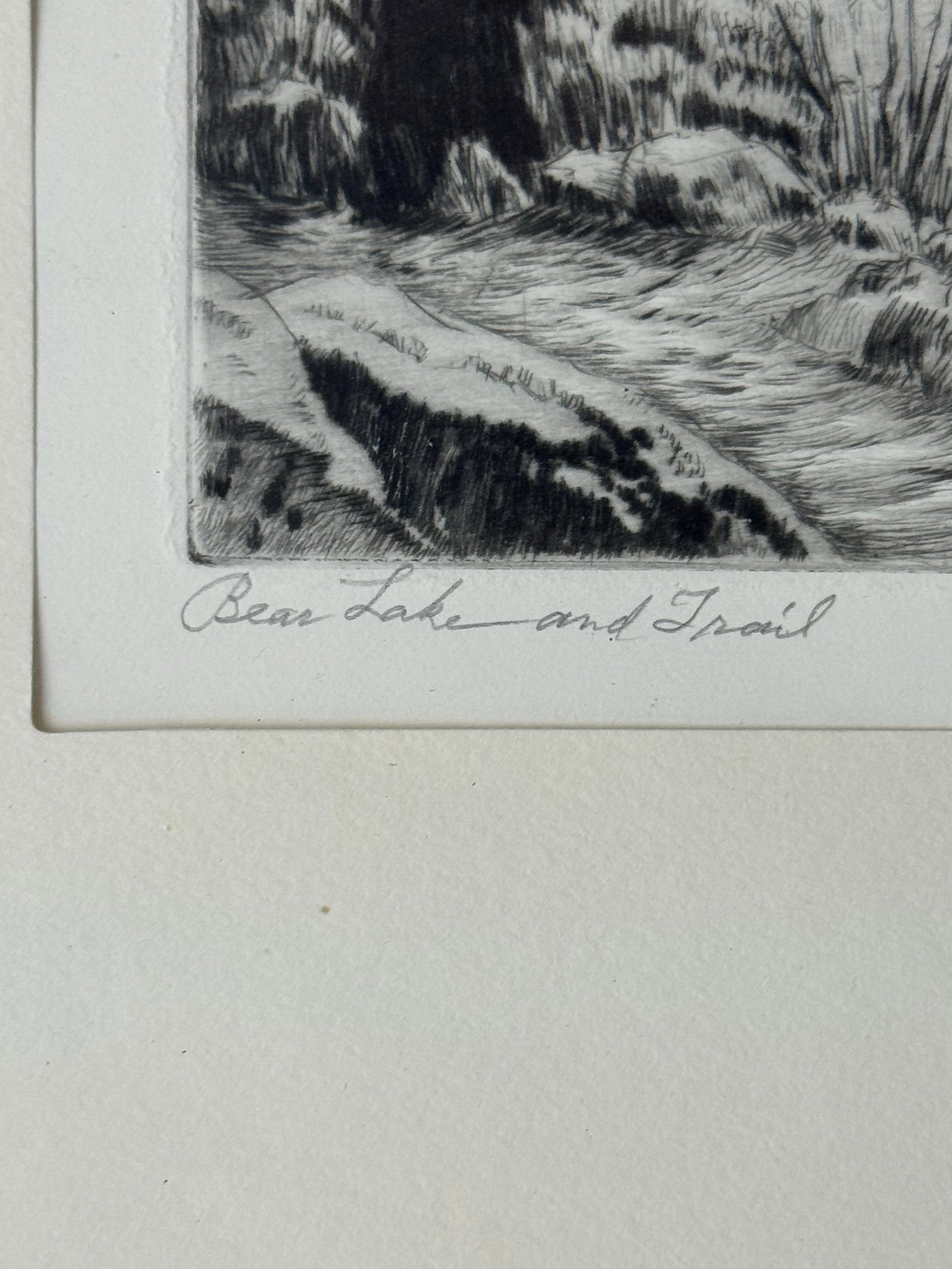 Lyman Byxbe "Bear Lake and Trail" Original Etching, C. 1920s-30s - 3