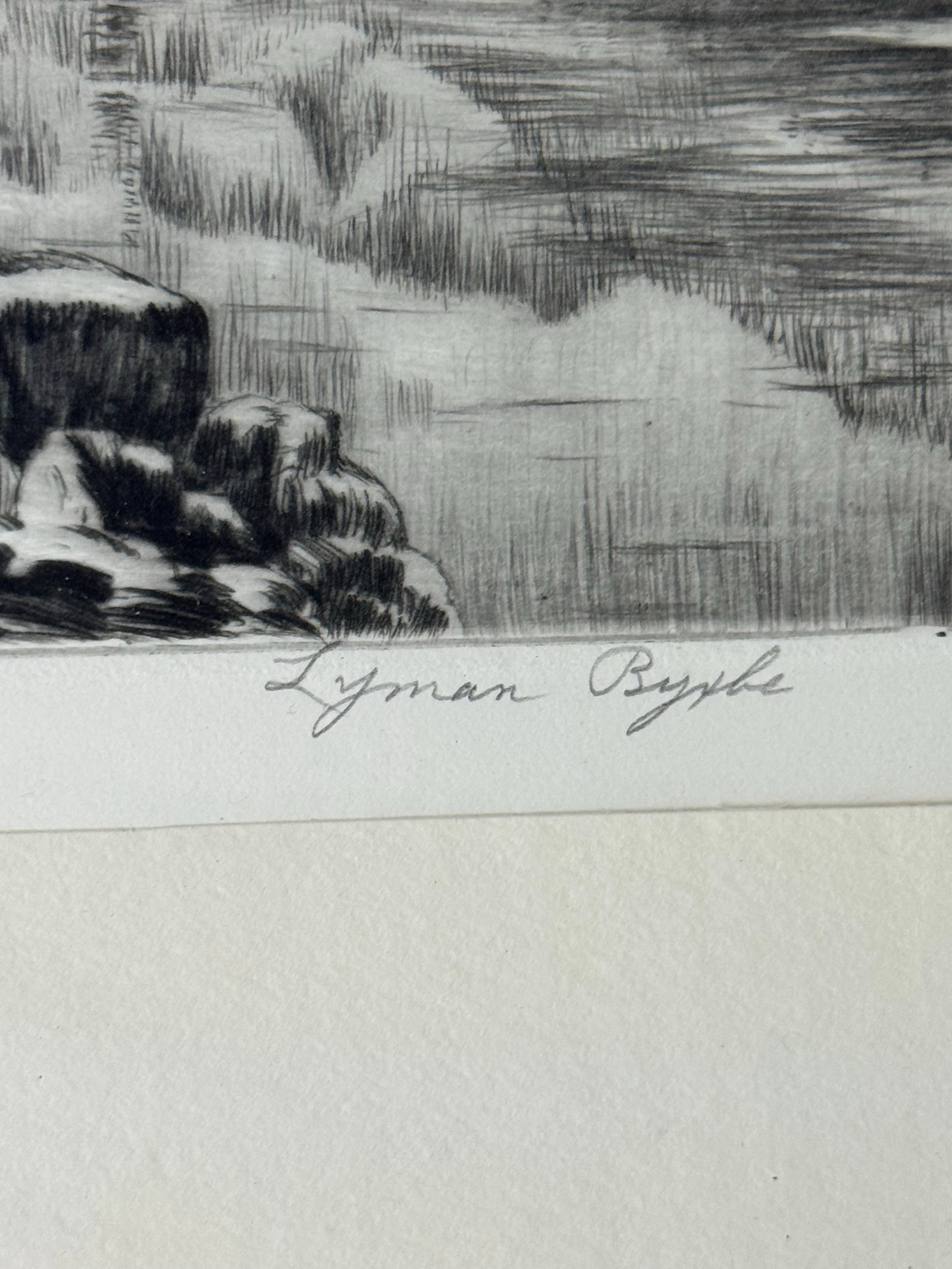 Lyman Byxbe "Bear Lake and Trail" Original Etching, C. 1920s-30s - 4