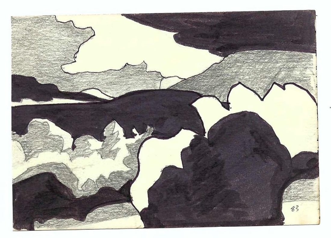 1983 Robert Angeloch Abstract Landscape Drawing - 2