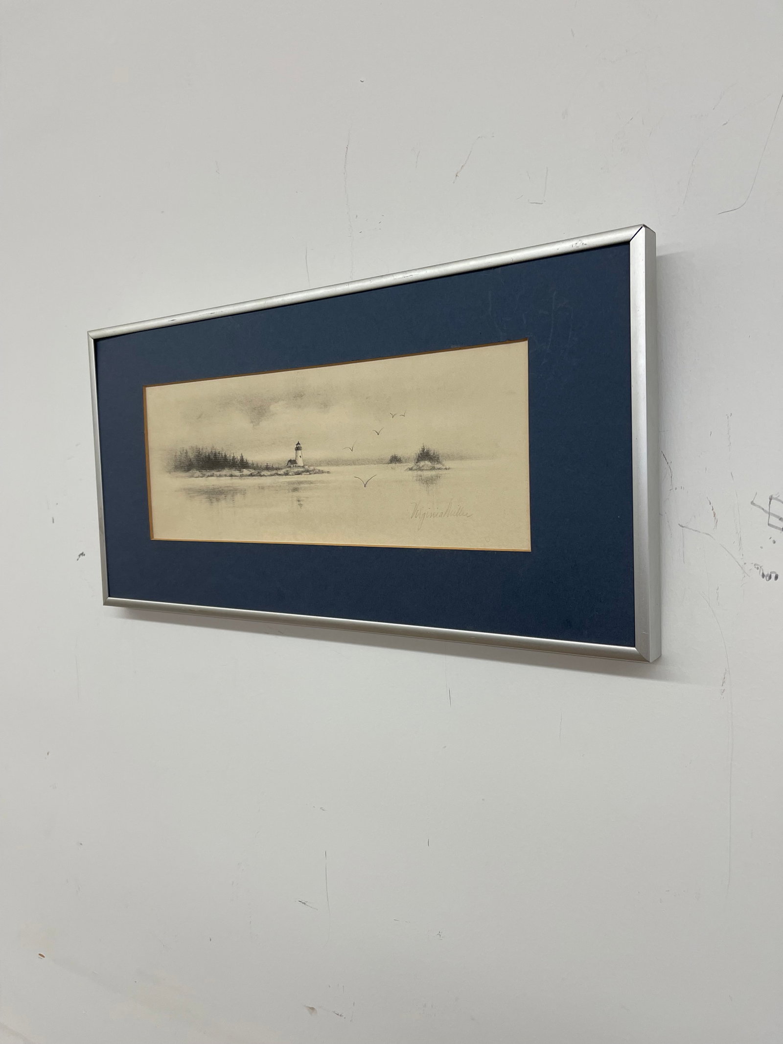 Vintage Pencil-Signed Coastal Lighthouse Lithograph by Virginia Miller for Jonah's Workshop, Searspo - 4