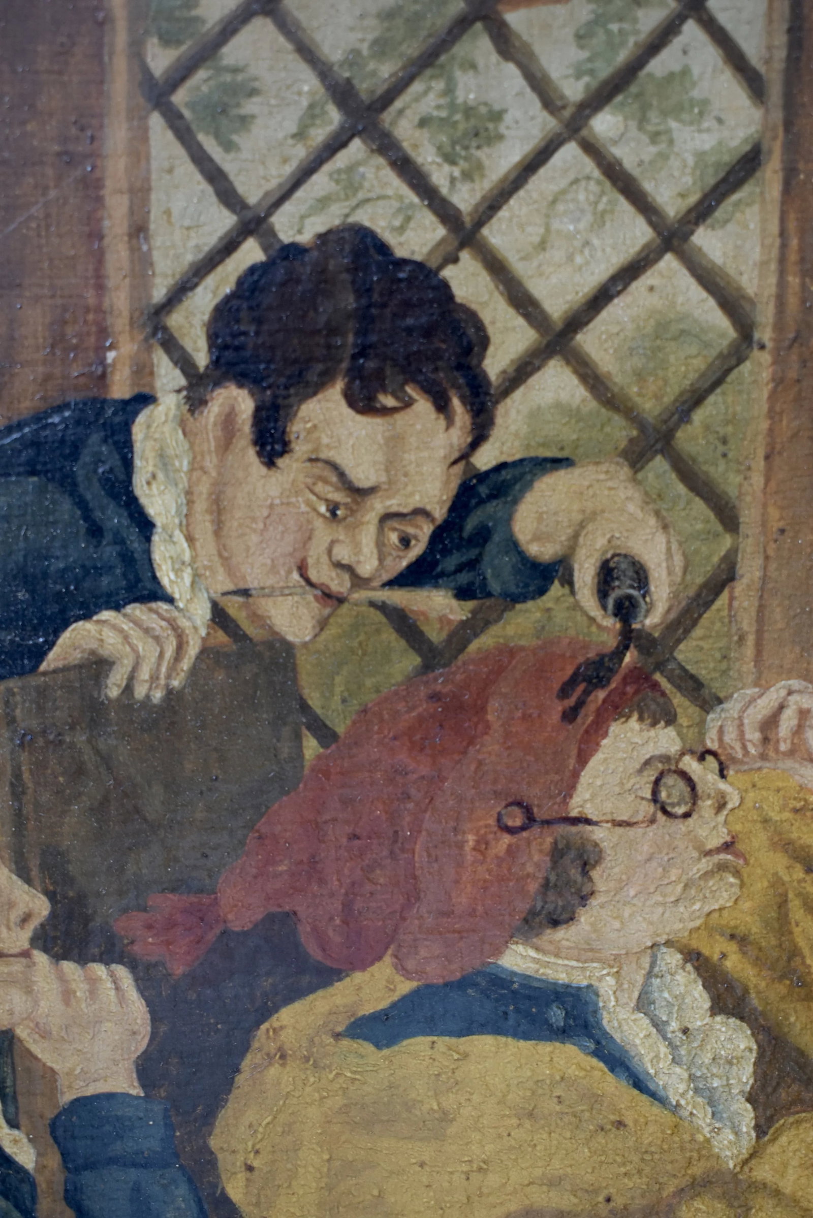 Antique Oil on Board Painting After Henry James Richter's "The Village School in an Uproar," Circa L - 6