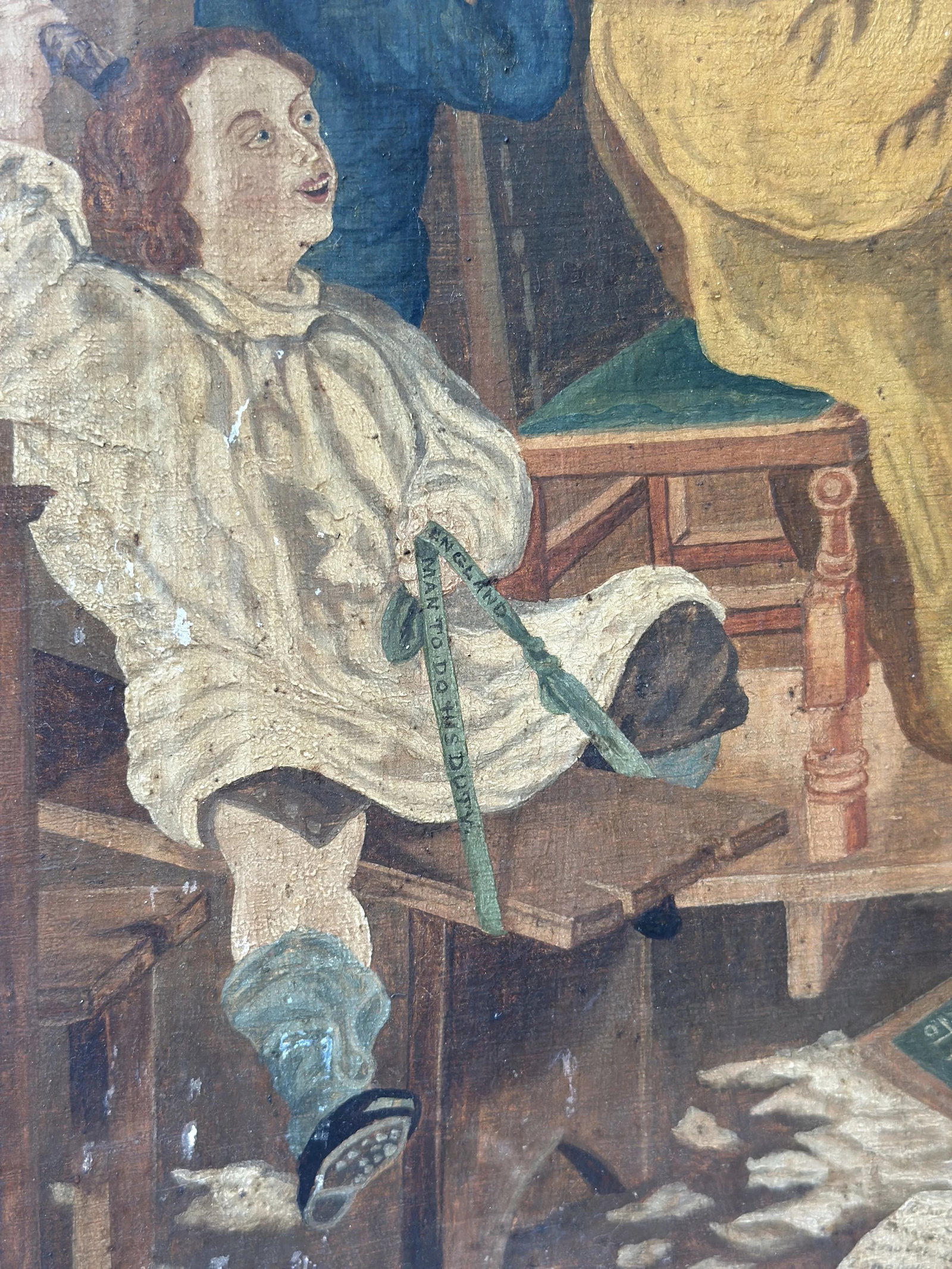 Antique Oil on Board Painting After Henry James Richter's "The Village School in an Uproar," Circa L - 7