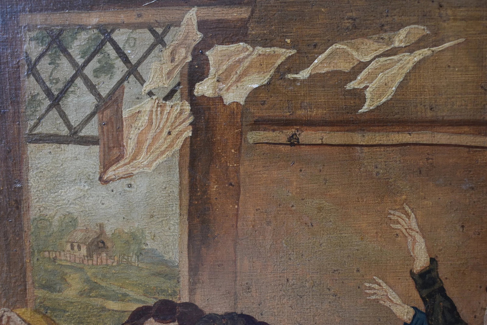 Antique Oil on Board Painting After Henry James Richter's "The Village School in an Uproar," Circa L - 9