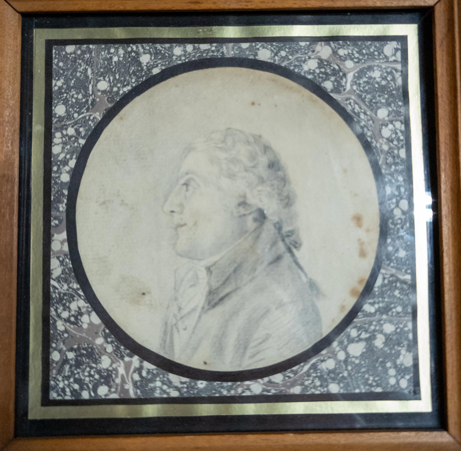 18th Century French or English Miniature Portrait Drawing of a Gentleman - 2