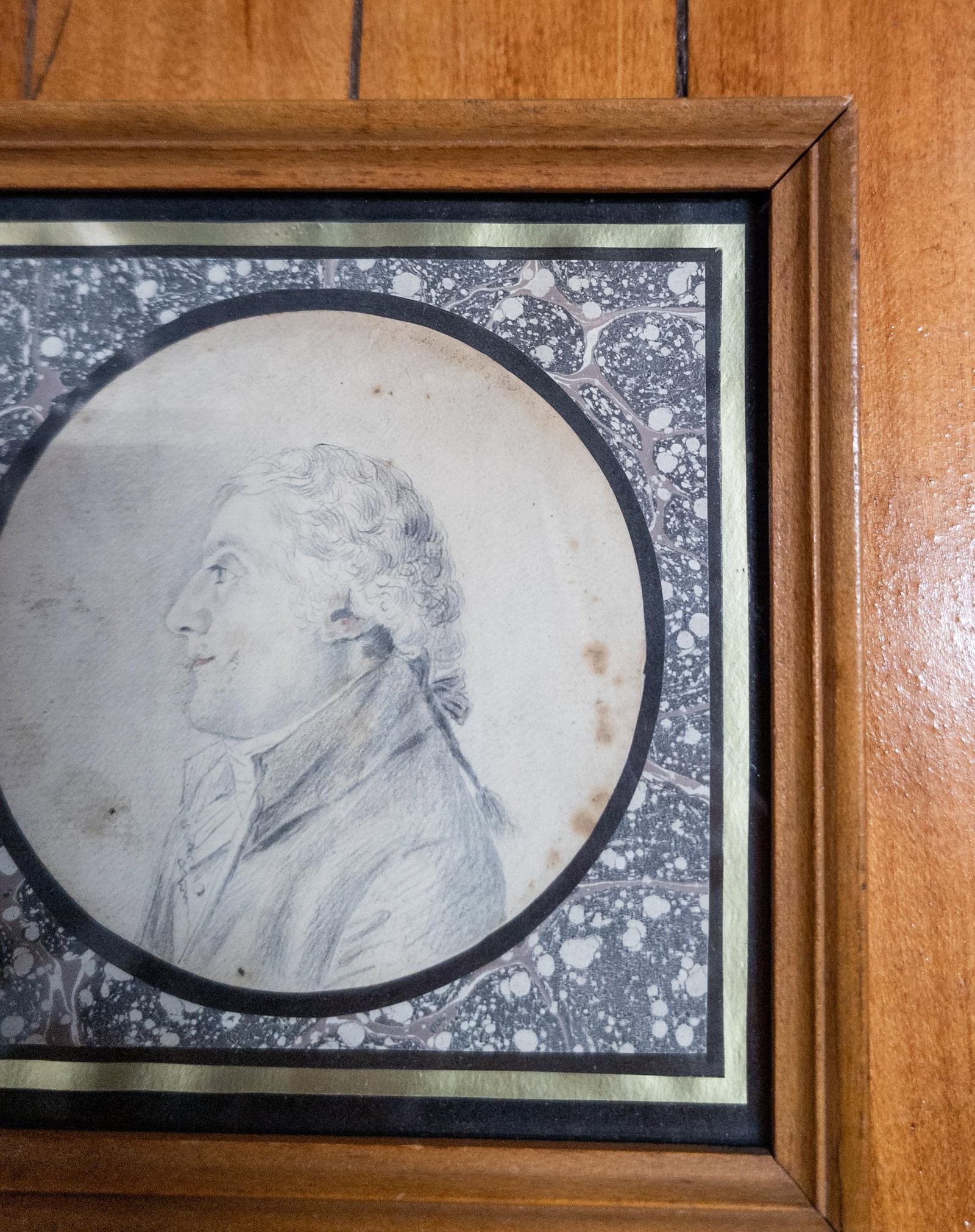 18th Century French or English Miniature Portrait Drawing of a Gentleman - 4
