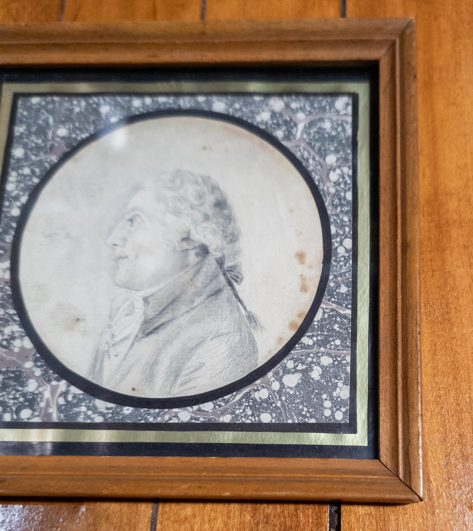 18th Century French or English Miniature Portrait Drawing of a Gentleman - 5