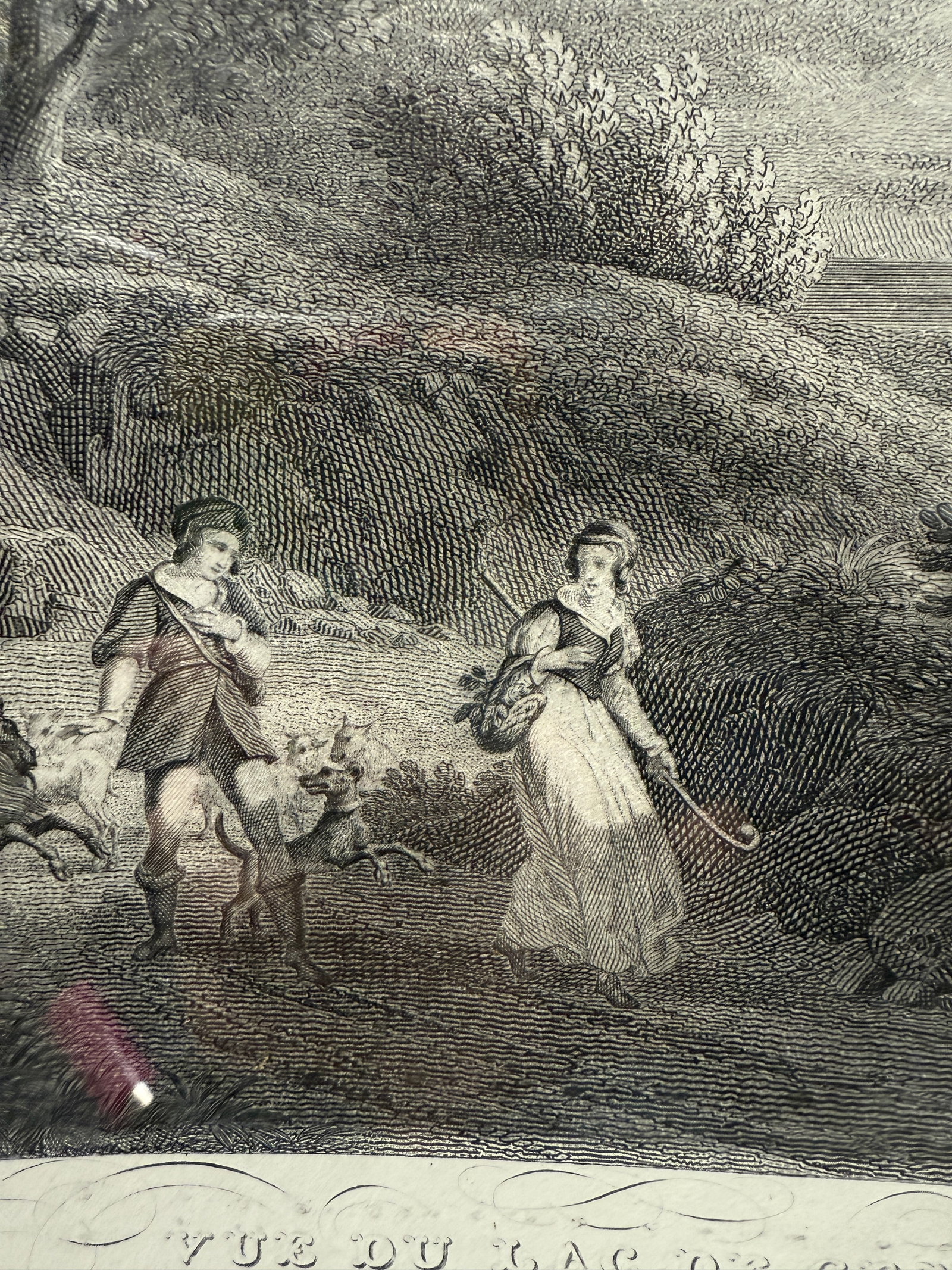 Antique Print Lake Geneva Figures Animals Pastoral Landscape Circa 1830 - 6