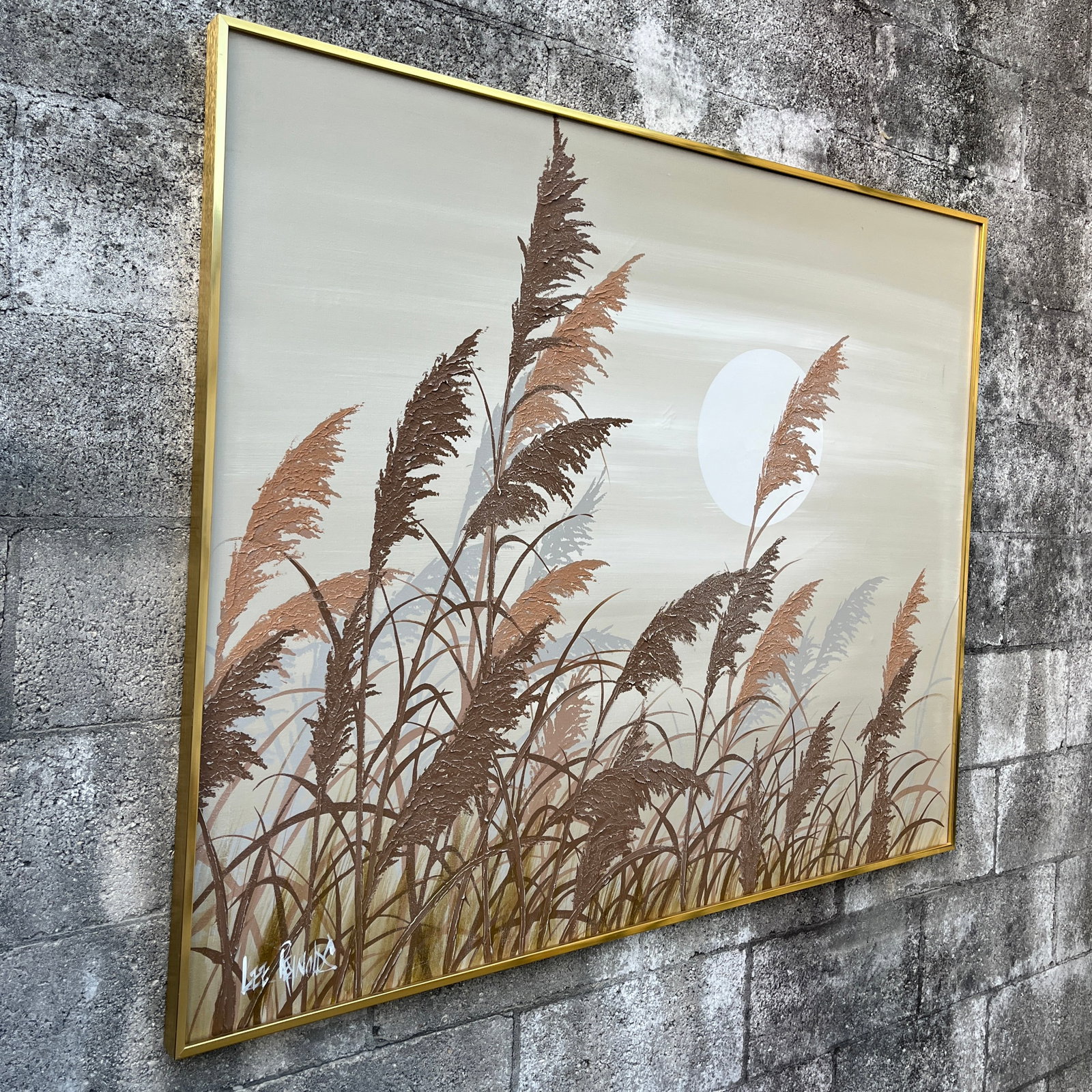 Large Mid Century Modern Landscape Oil Painting Signed by Lee Reynolds. Circa 1960s - 2