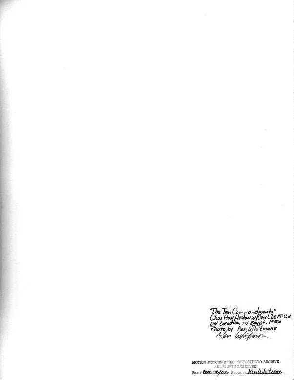 1956 "Charlton Heston, Director Cecil B. DeMille During Filming of "The Ten Commandments"" Black and - 4