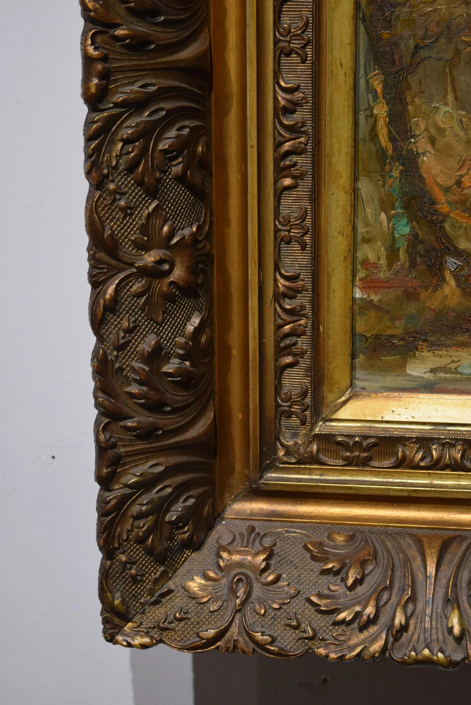 19th-Century Oil Painting Signed J. Van Rirt - 7