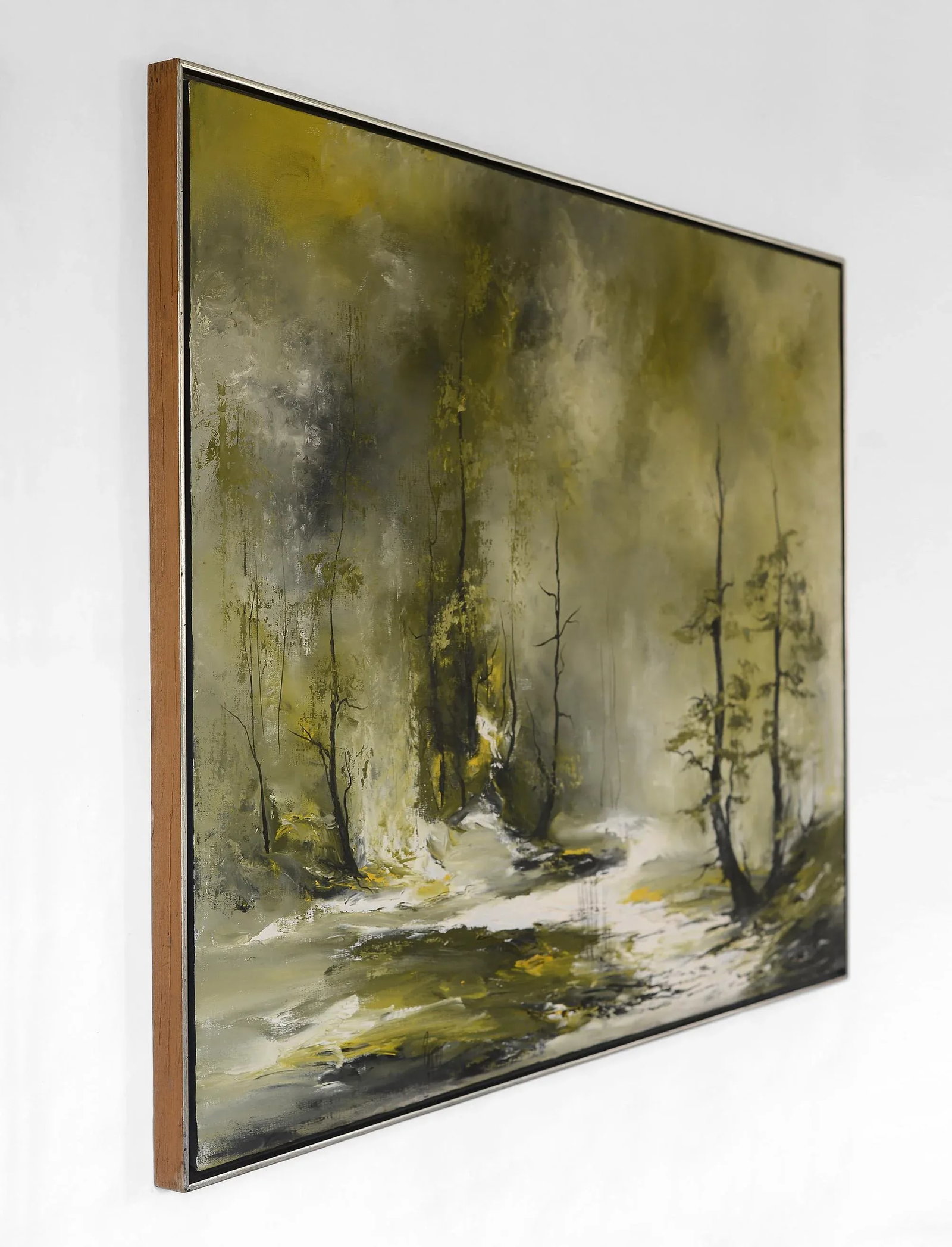 Large 1960s Bob Pepper Modernist Abstract Landscape Forest Painting, Signed and Framed - 3