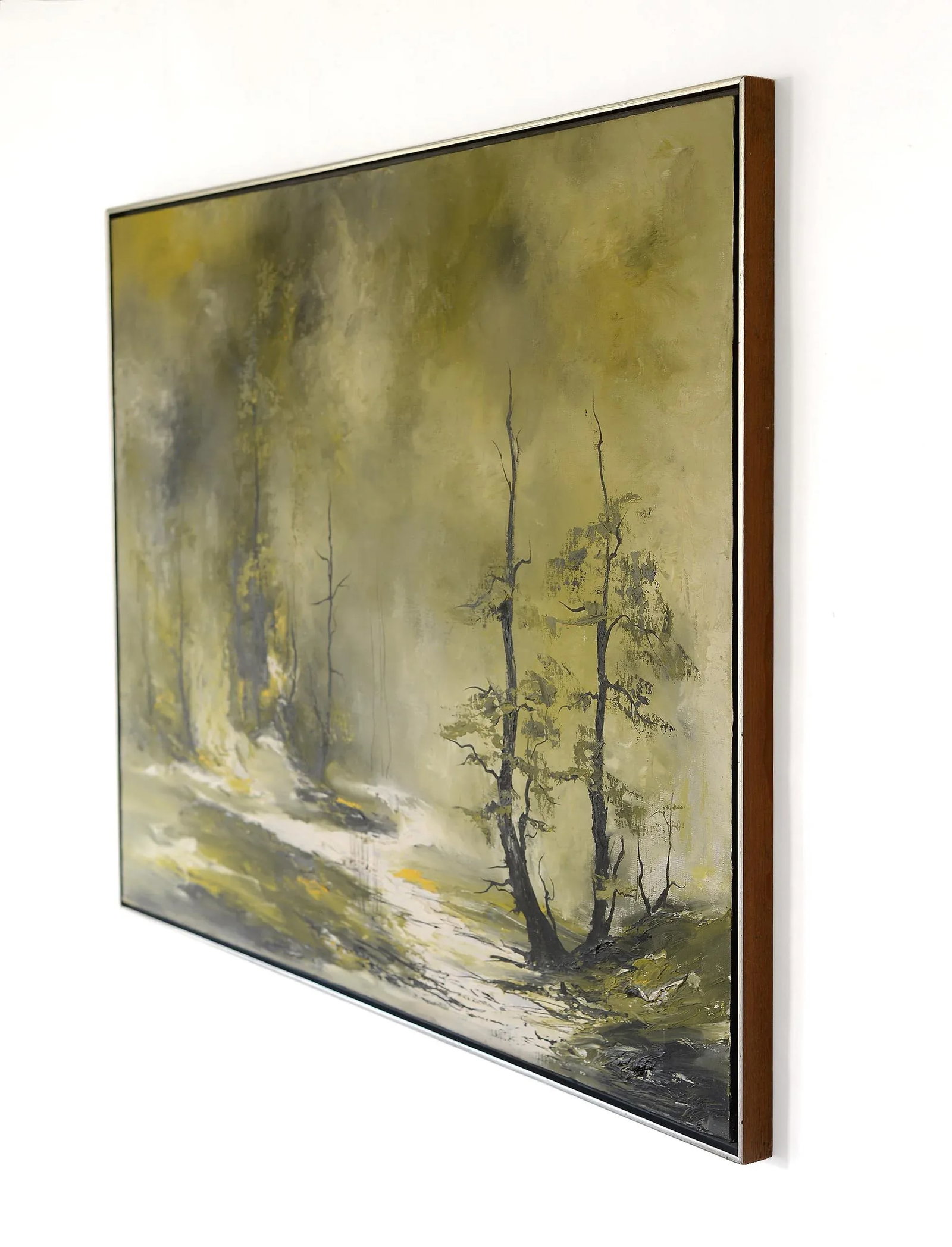 Large 1960s Bob Pepper Modernist Abstract Landscape Forest Painting, Signed and Framed - 4