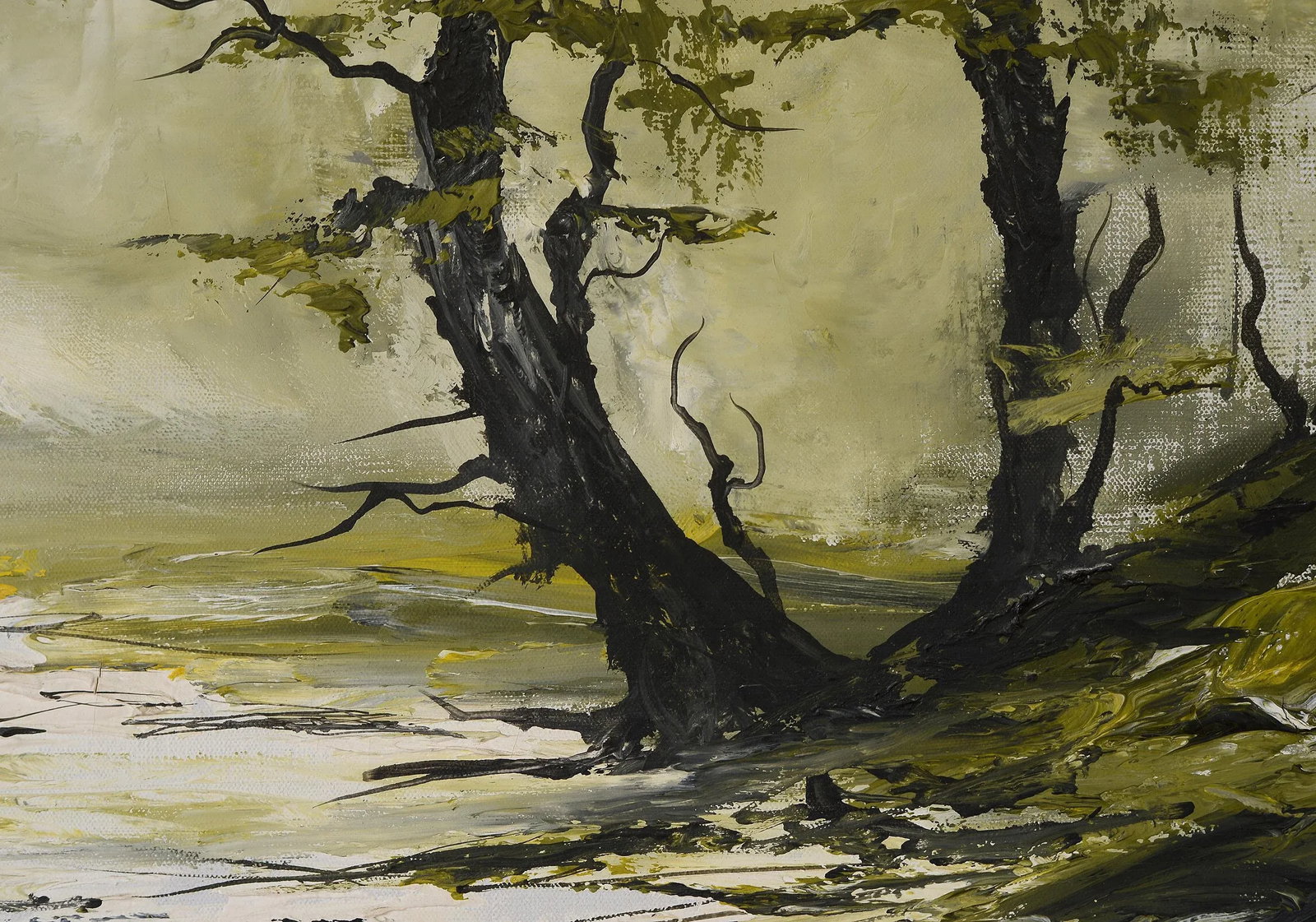 Large 1960s Bob Pepper Modernist Abstract Landscape Forest Painting, Signed and Framed - 6