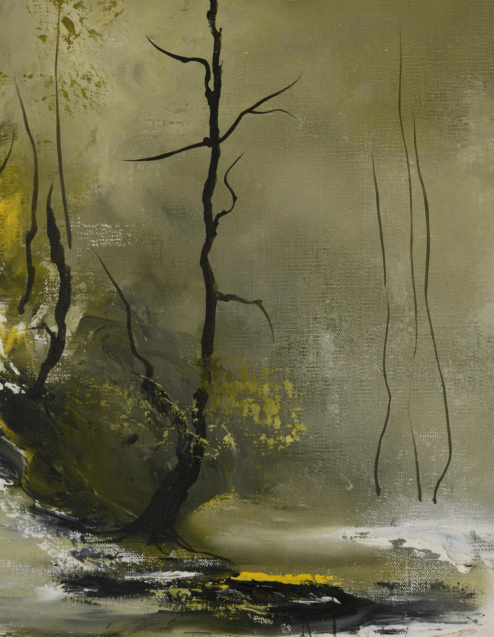 Large 1960s Bob Pepper Modernist Abstract Landscape Forest Painting, Signed and Framed - 7