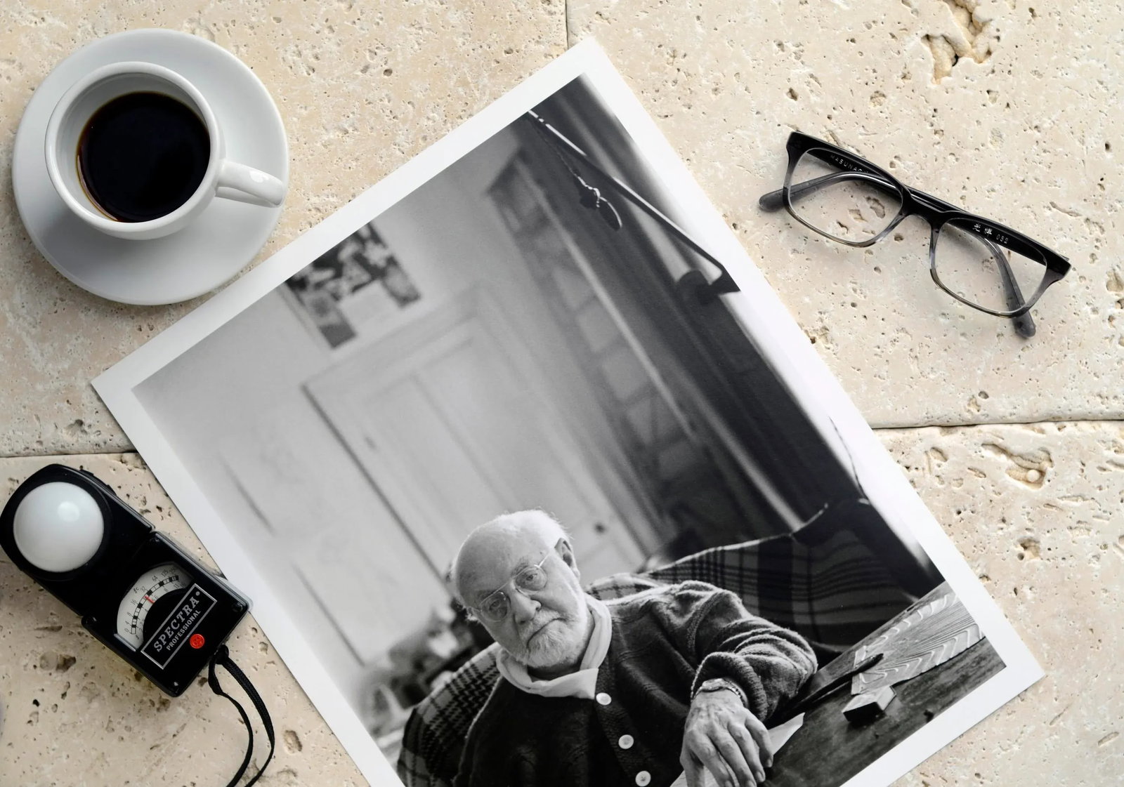 Circa 1950 "Henri Matisse in His Art Studio" Black and White Photograph Print by Sanford Roth - 2