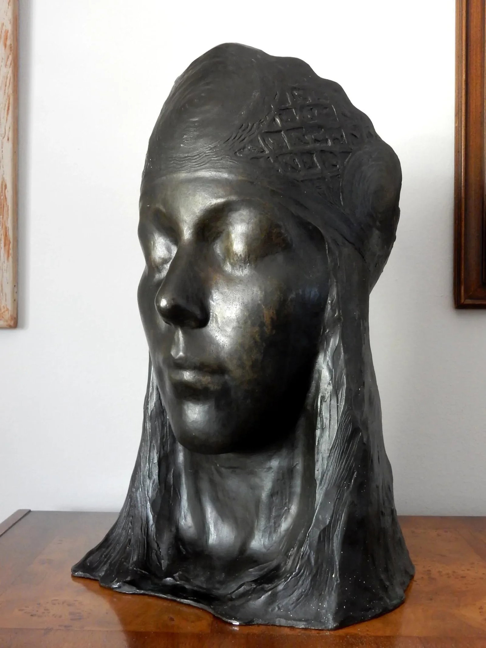 Bronze Portrait Sculpture by Salvatore Cartaino Scarpitta of Cora Timken - 4