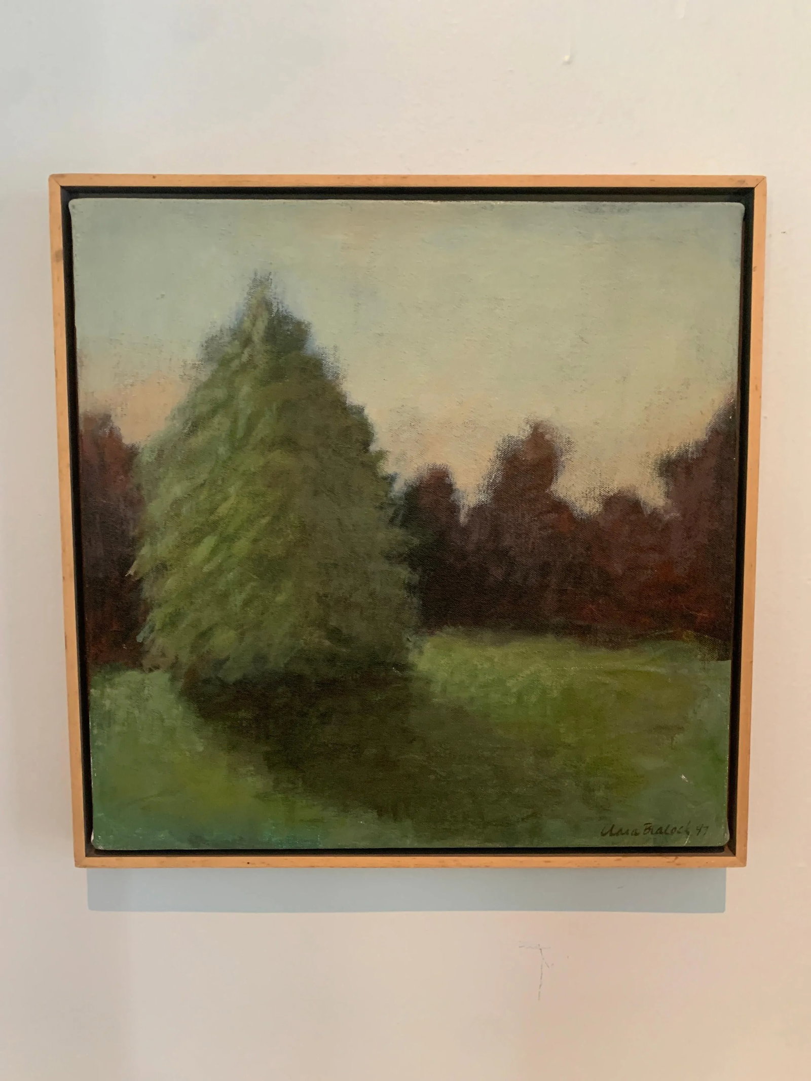 Signed Acrylic on Canvas Landscape Painting of Trees and Shadow in Wood Frame - 6