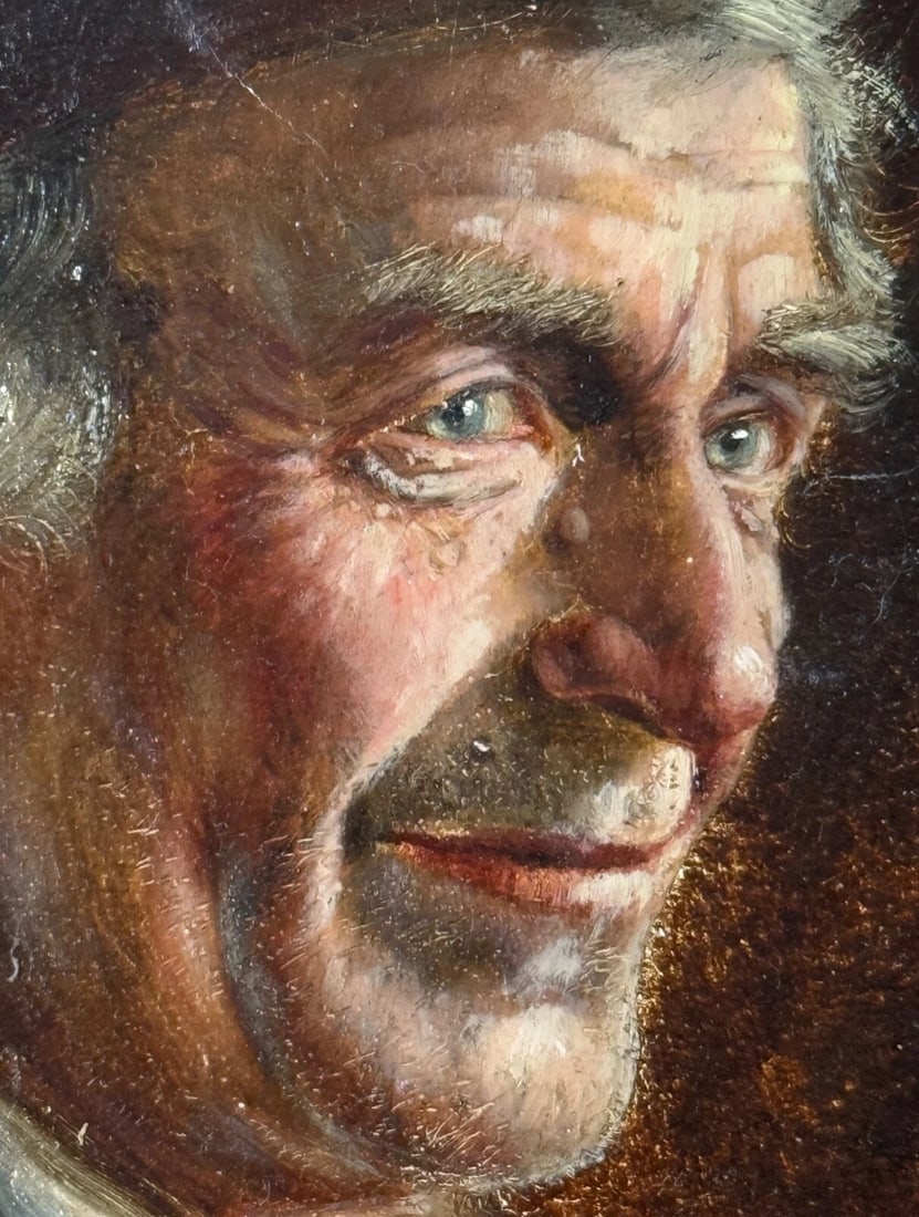 Antique 19th Century Original Walter Roessler Munchen Oil Painting Man Portrait - 5