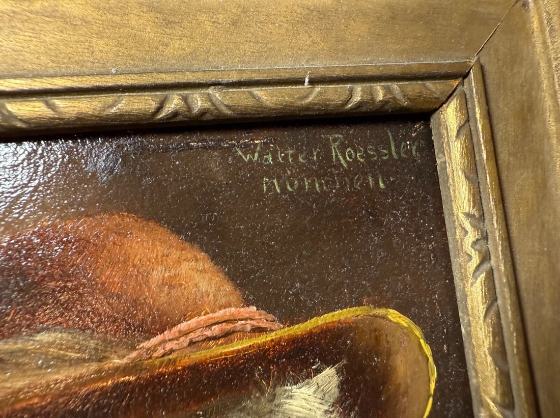 Antique 19th Century Original Walter Roessler Munchen Oil Painting Man Portrait - 6