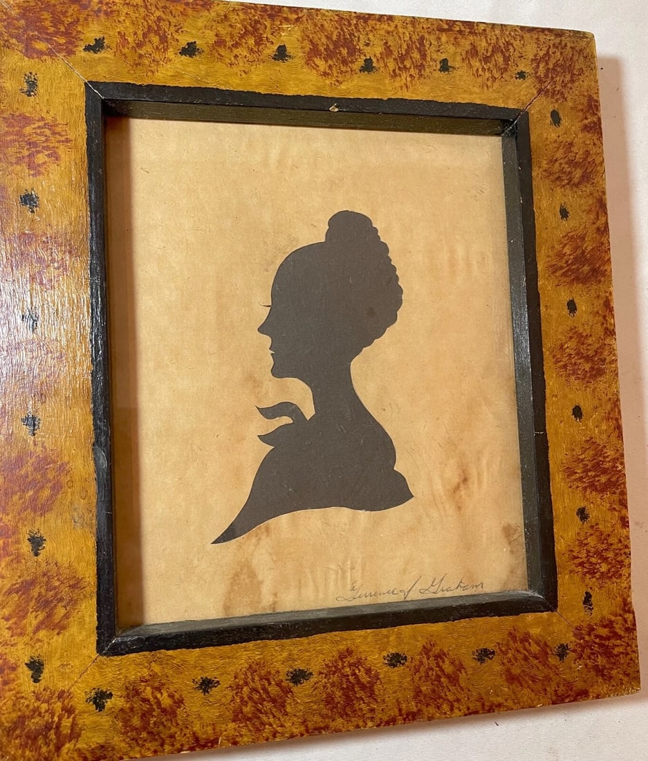 Antique 1800's Terrence Graham Cut Out Black Silhouette Portrait Mary Lincoln - 3