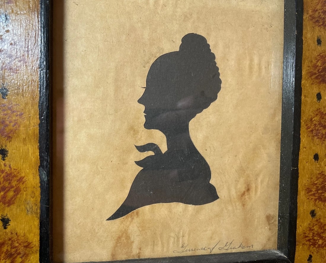 Antique 1800's Terrence Graham Cut Out Black Silhouette Portrait Mary Lincoln - 7