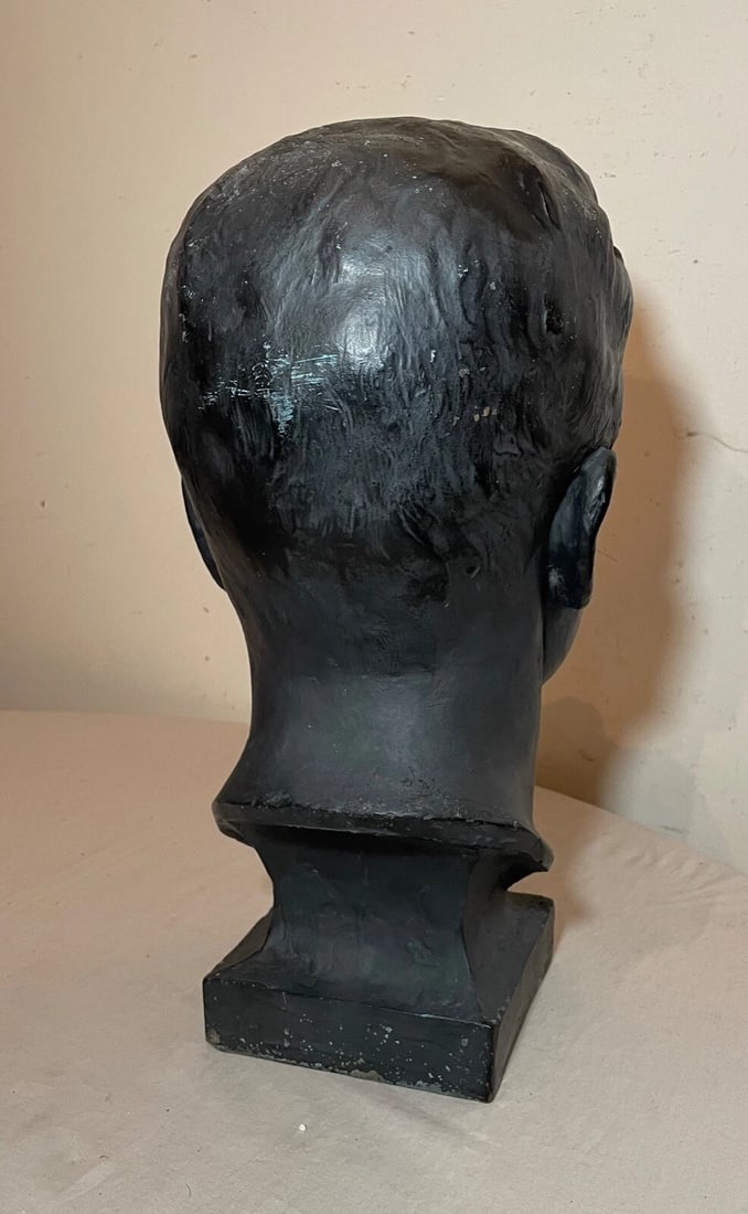 Large 1925 Antique Nj Medical Doctor Jacob Polevski Bronze Statue Bust Sculpture - 12