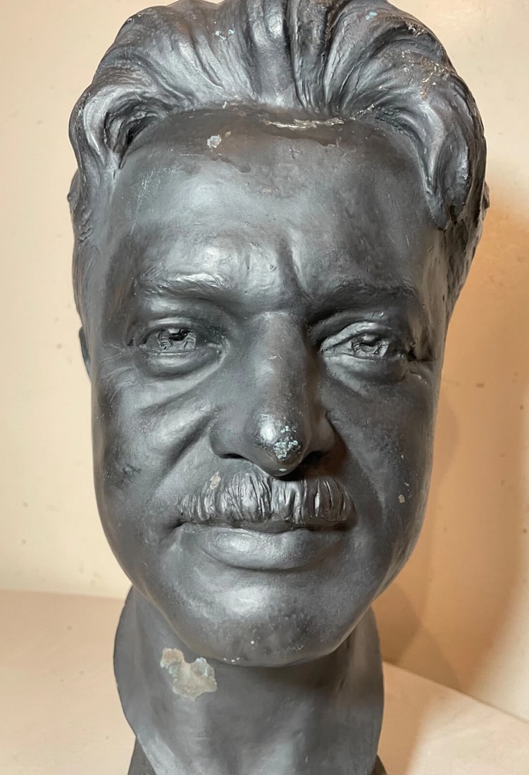Large 1925 Antique Nj Medical Doctor Jacob Polevski Bronze Statue Bust Sculpture - 9