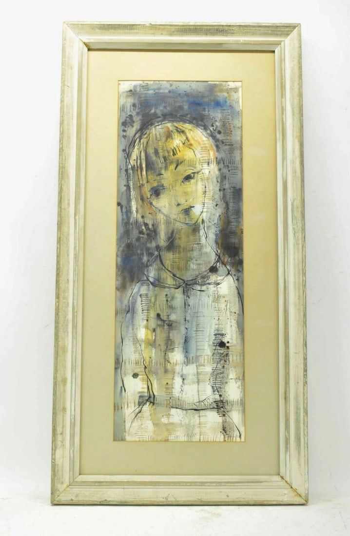 Large Vintage Original Sylvia Bernstein Figural Abstract Mixed Media Painting - 2