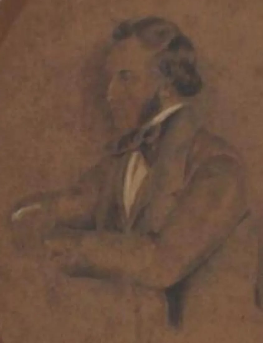 Seated Gentleman Portrait Study Graphite, Early-Mid 1800s - 2