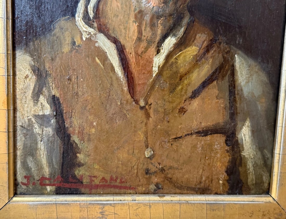Antique 19th Century Original John Edmund Califano Oil Painting Man Portrait - 10