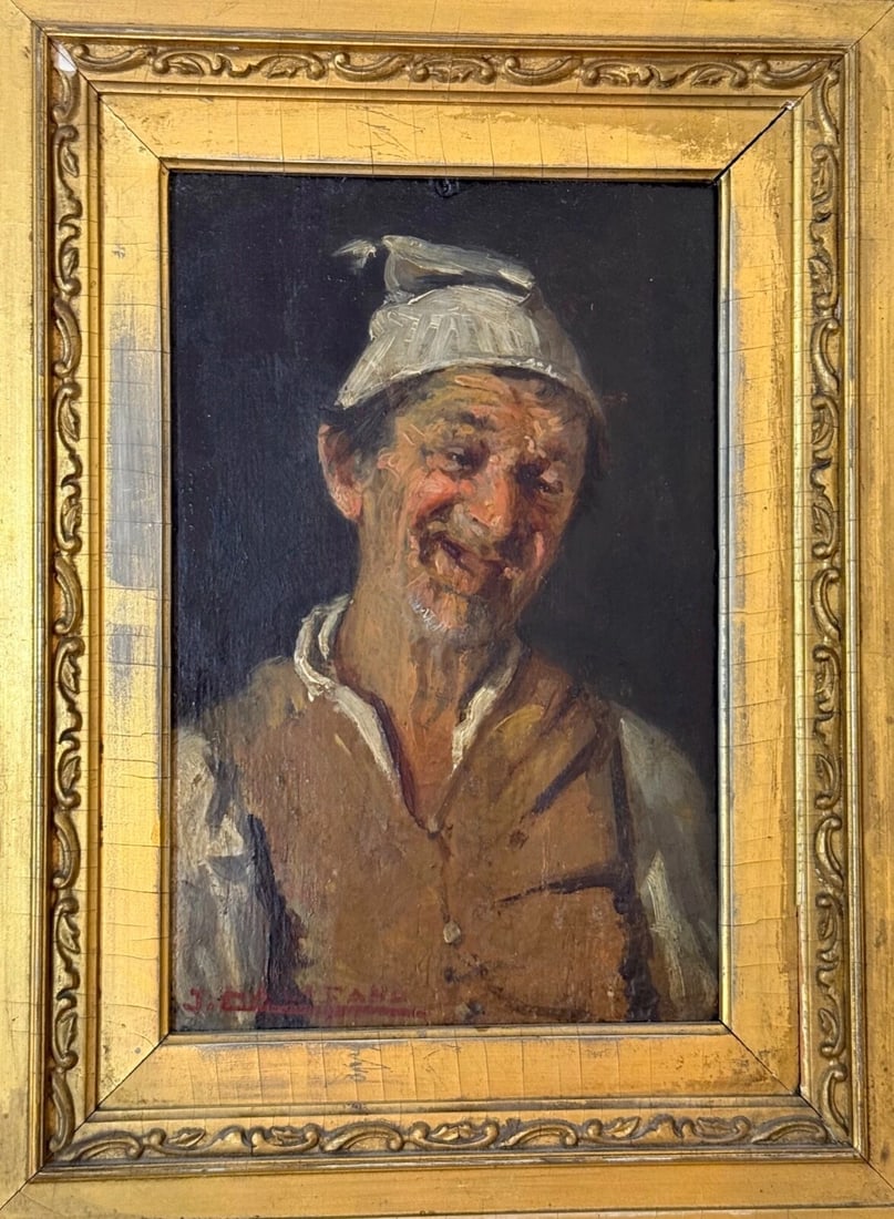 Antique 19th Century Original John Edmund Califano Oil Painting Man Portrait - 4