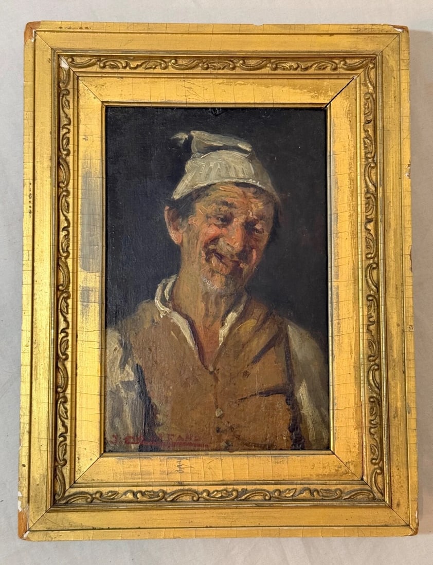 Antique 19th Century Original John Edmund Califano Oil Painting Man Portrait - 6