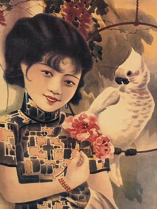 " Shanghai Lady" Figurative Chinese Fashion Print, Framed - 4
