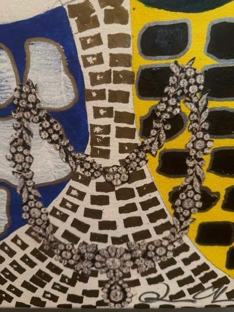"Santa Maria" an Original Collage Painting by Susan Cohen and Part of a Trypitich - 2