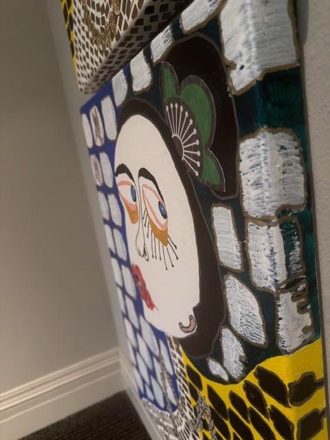 "Santa Maria" an Original Collage Painting by Susan Cohen and Part of a Trypitich - 4