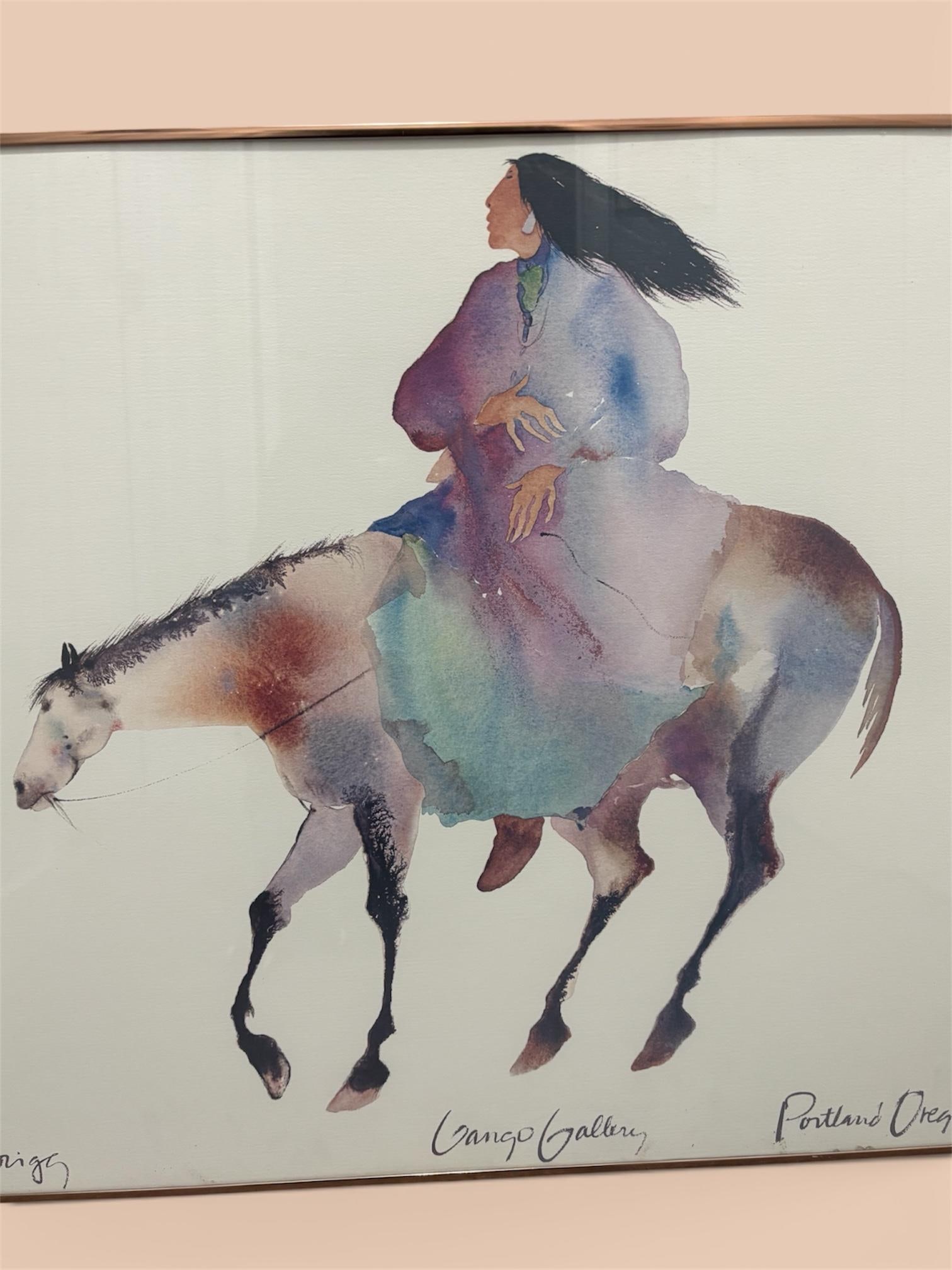 Vintage Framed Watercolor Painting Print by Carol Grigg - 2