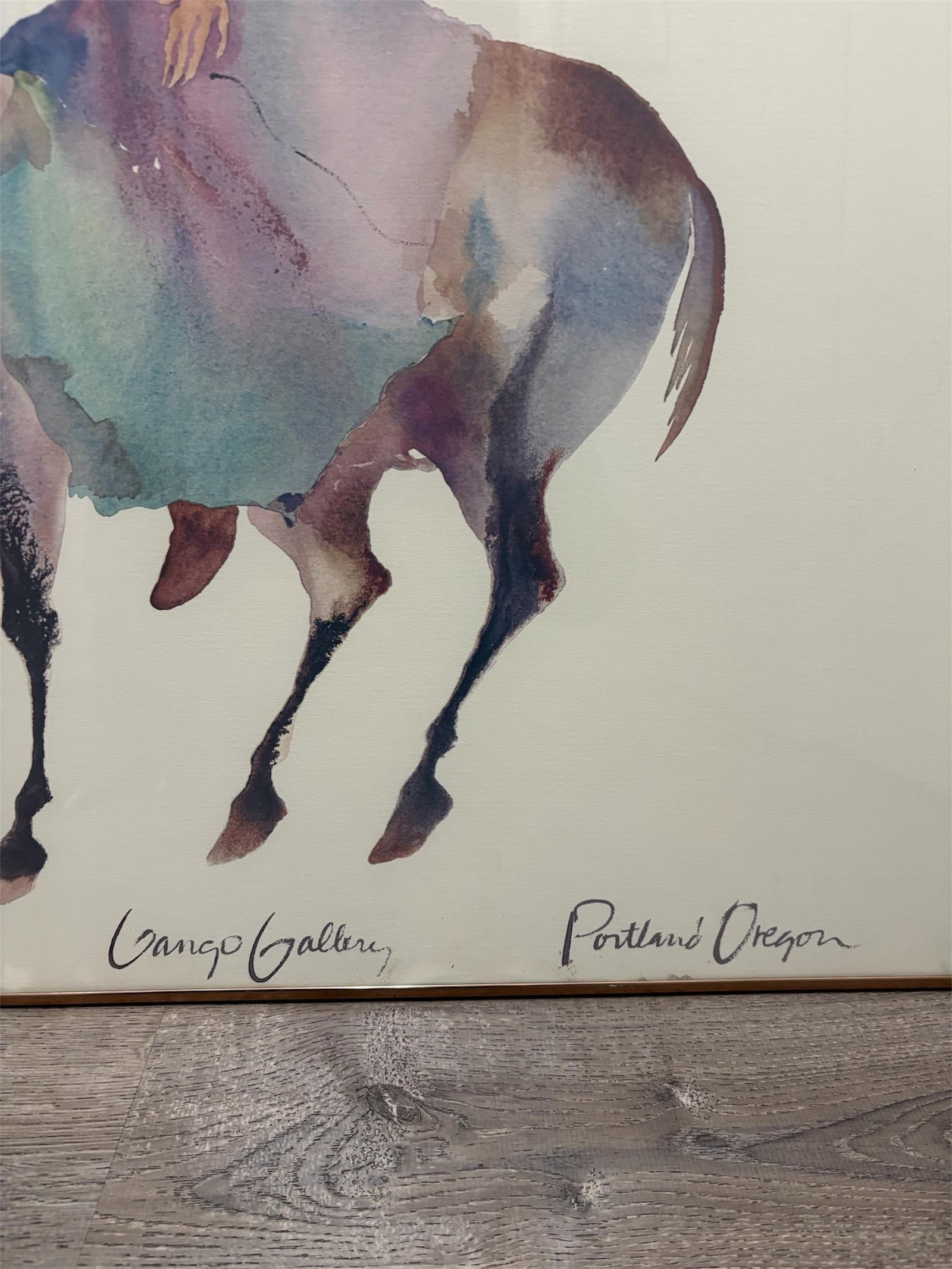 Vintage Framed Watercolor Painting Print by Carol Grigg - 3