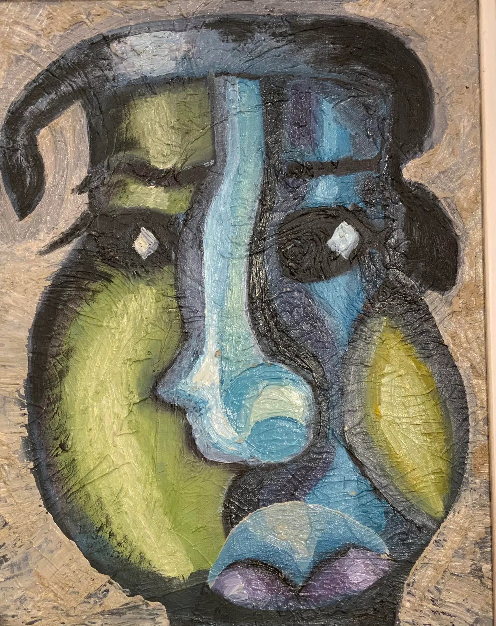 Abstract Vintage Portrait Painting by Meyer Kupferman - 3