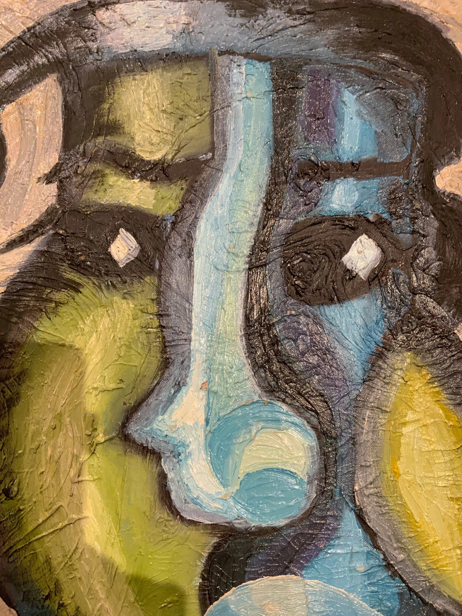 Abstract Vintage Portrait Painting by Meyer Kupferman - 4