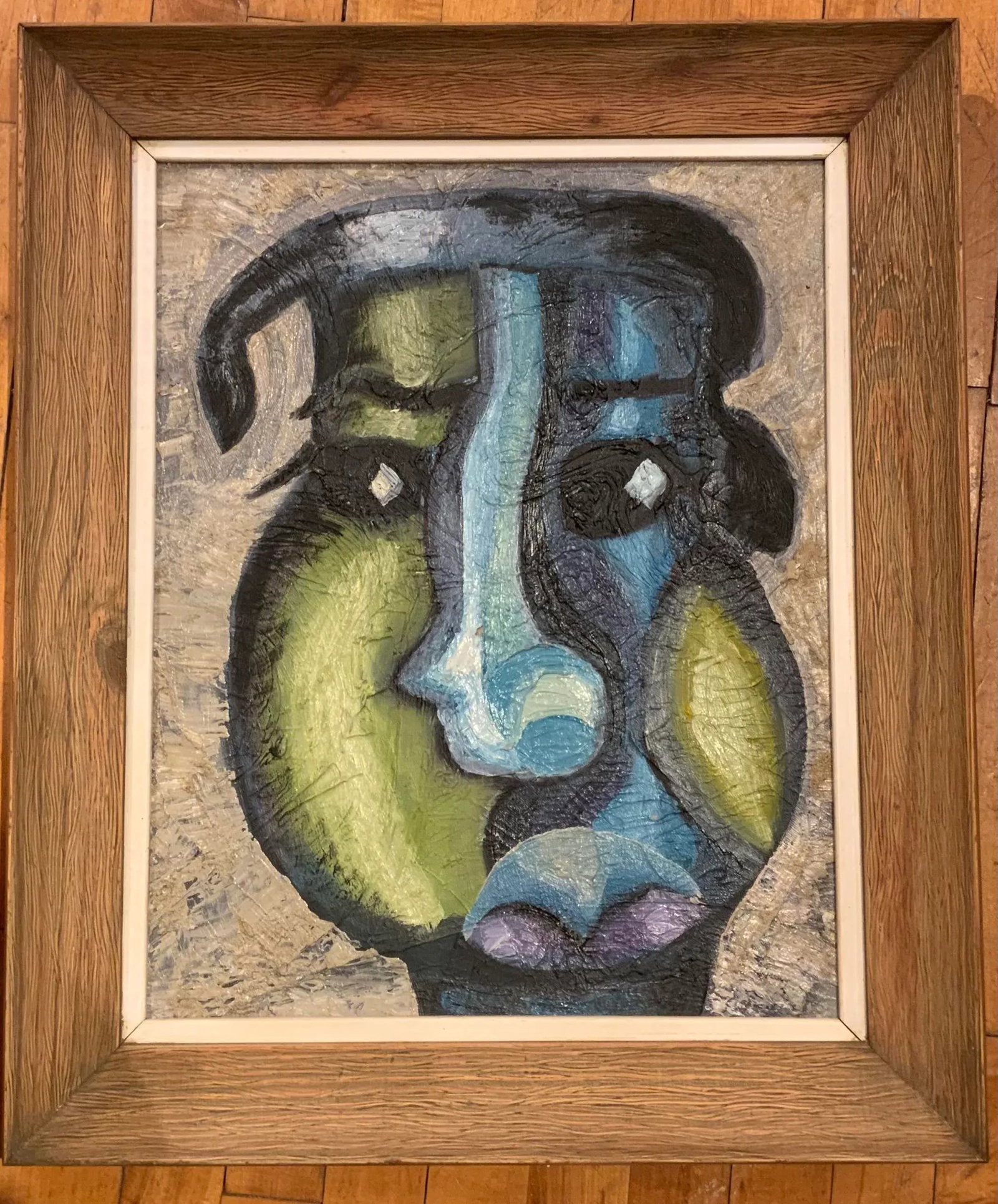 Abstract Vintage Portrait Painting by Meyer Kupferman - 5