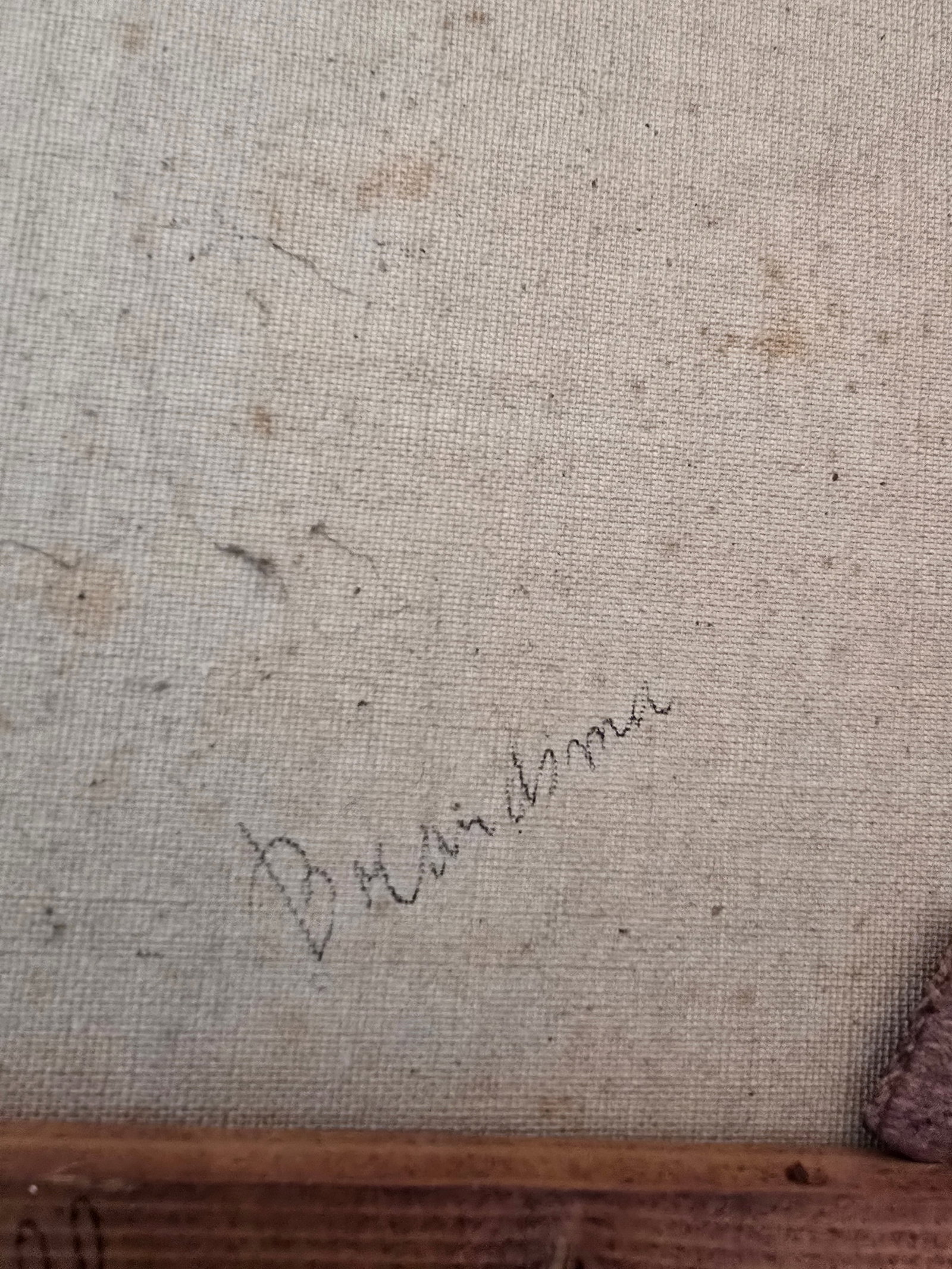 Vintage Pre Mid Century Signed Portrait Painting - 3