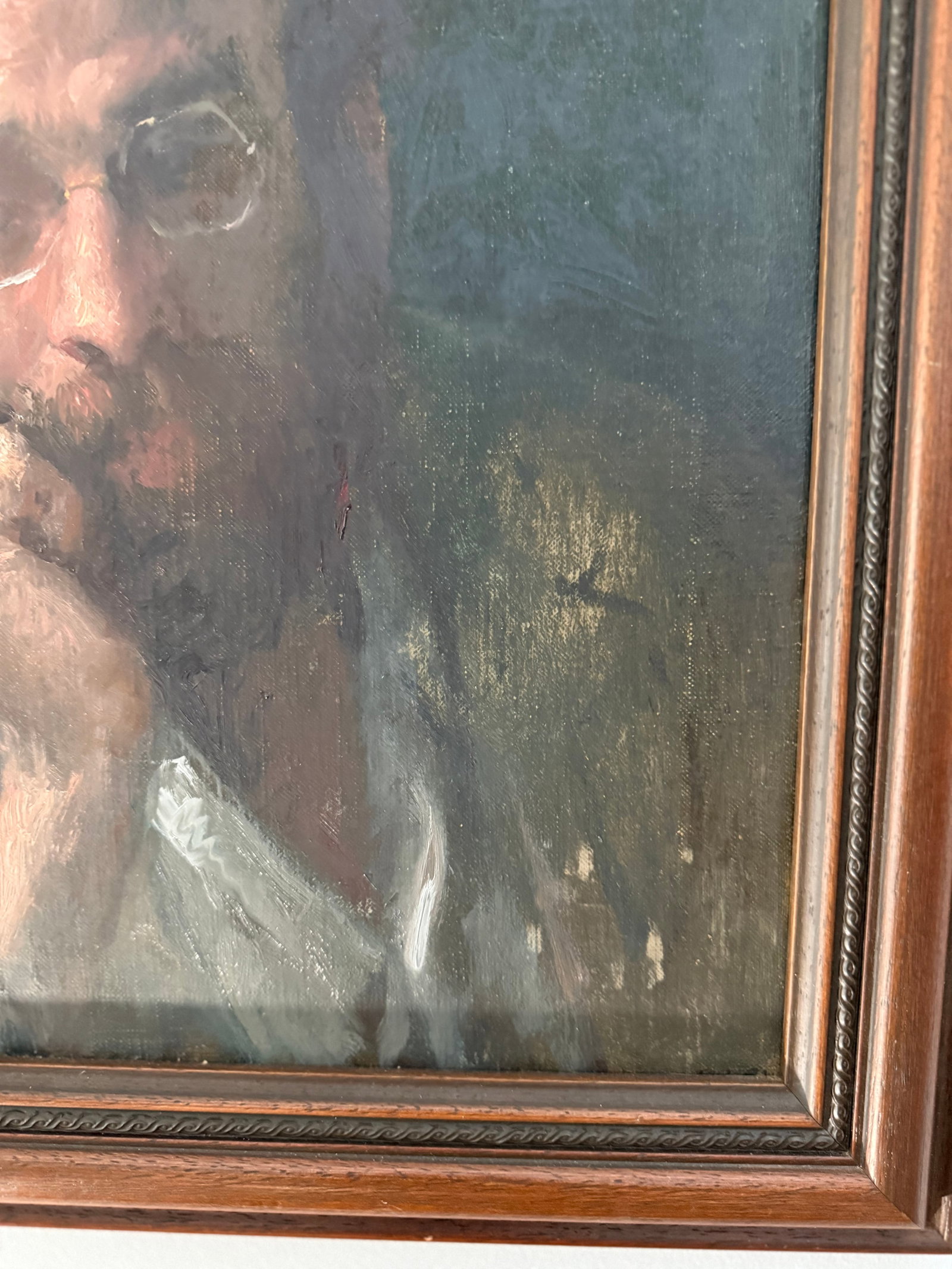 Original Signed George Weissbort (1928-2013) Oil Portrait of a Gentleman With Gallery Light - 11