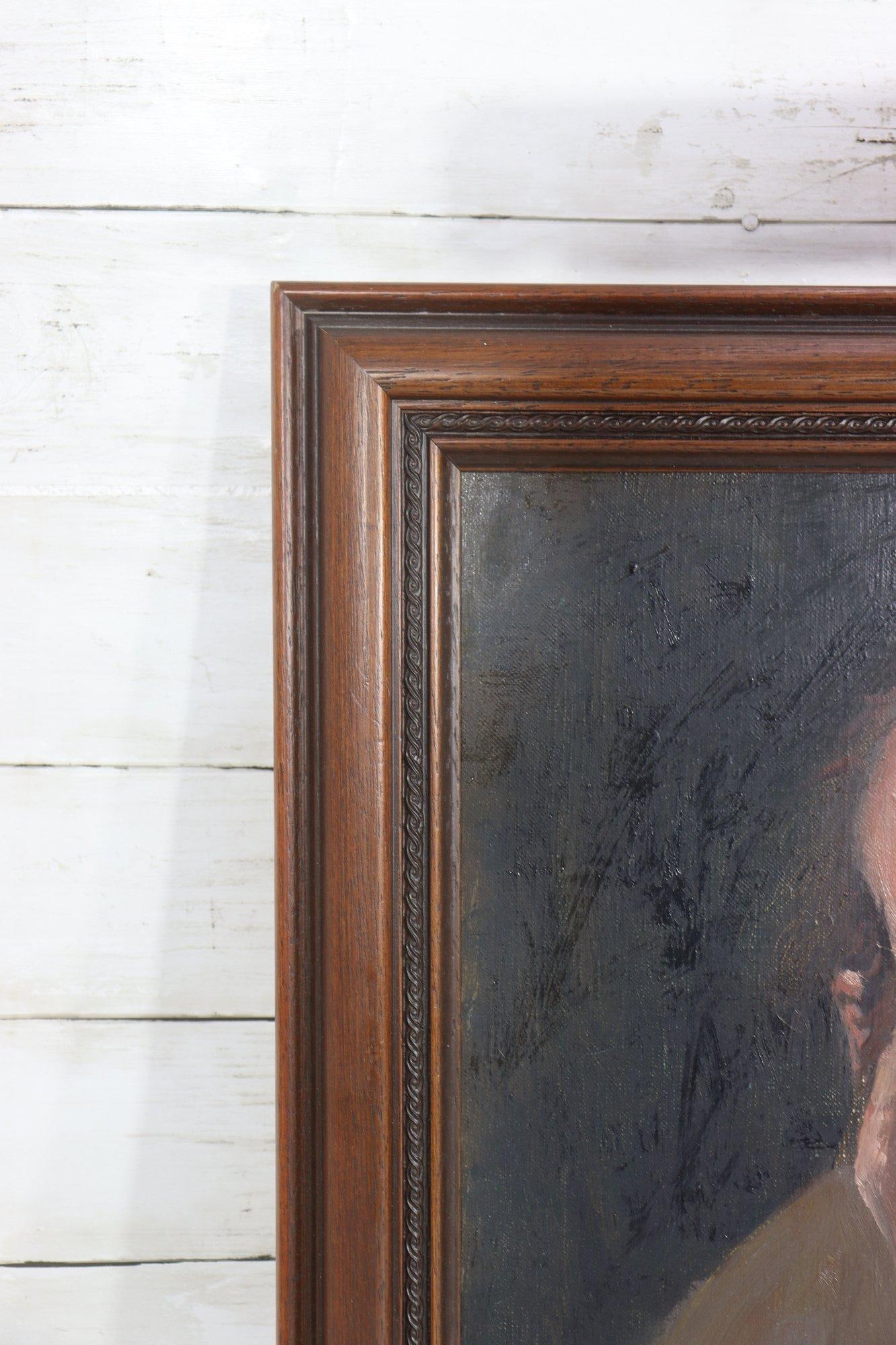Original Signed George Weissbort (1928-2013) Oil Portrait of a Gentleman With Gallery Light - 9