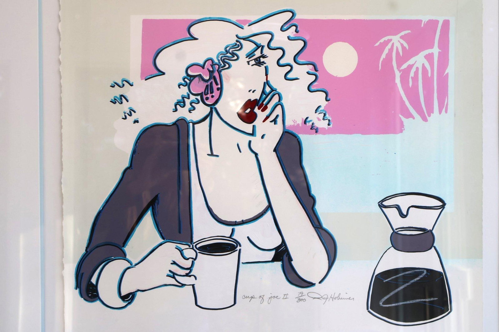 Large R. J. Hohimer Signed Limited Edition Serigraph Cup of Joe II Framed Pop Art - 2