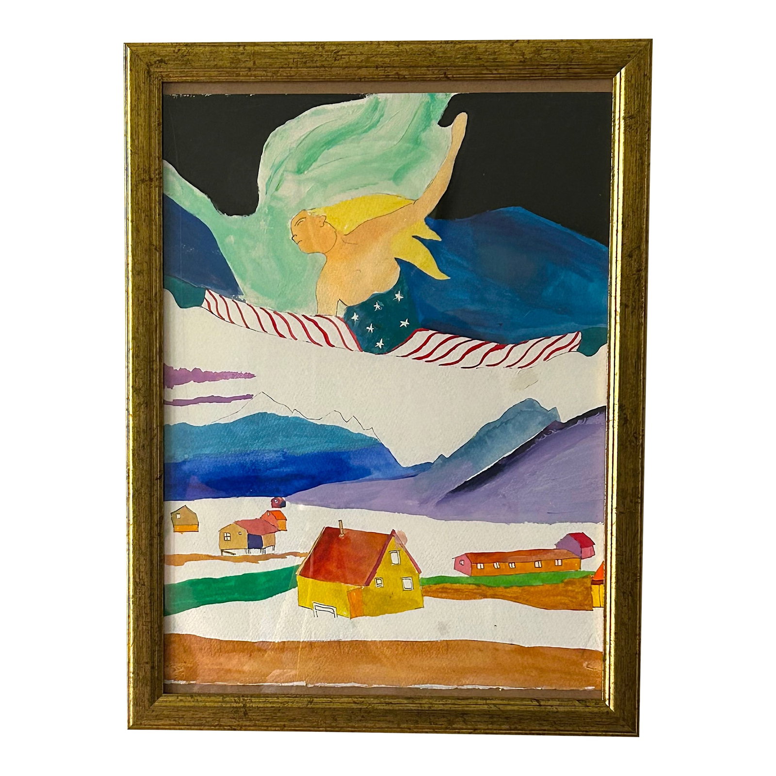 America Loves Greenland Watercolor Painting: This watercolor celebrates our passion for all things Greenland. It was inspired by our President obsession with possession. Condition: Imperfections: No Imperfections Condition Notes: New Origin: