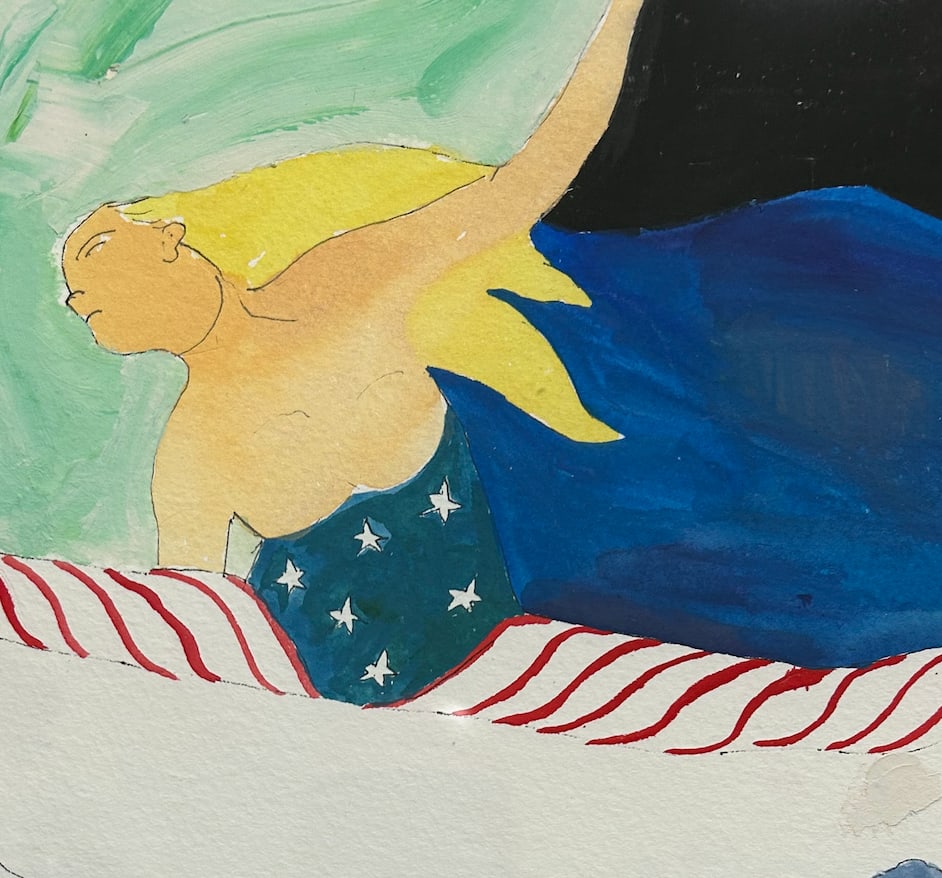 America Loves Greenland Watercolor Painting - 3